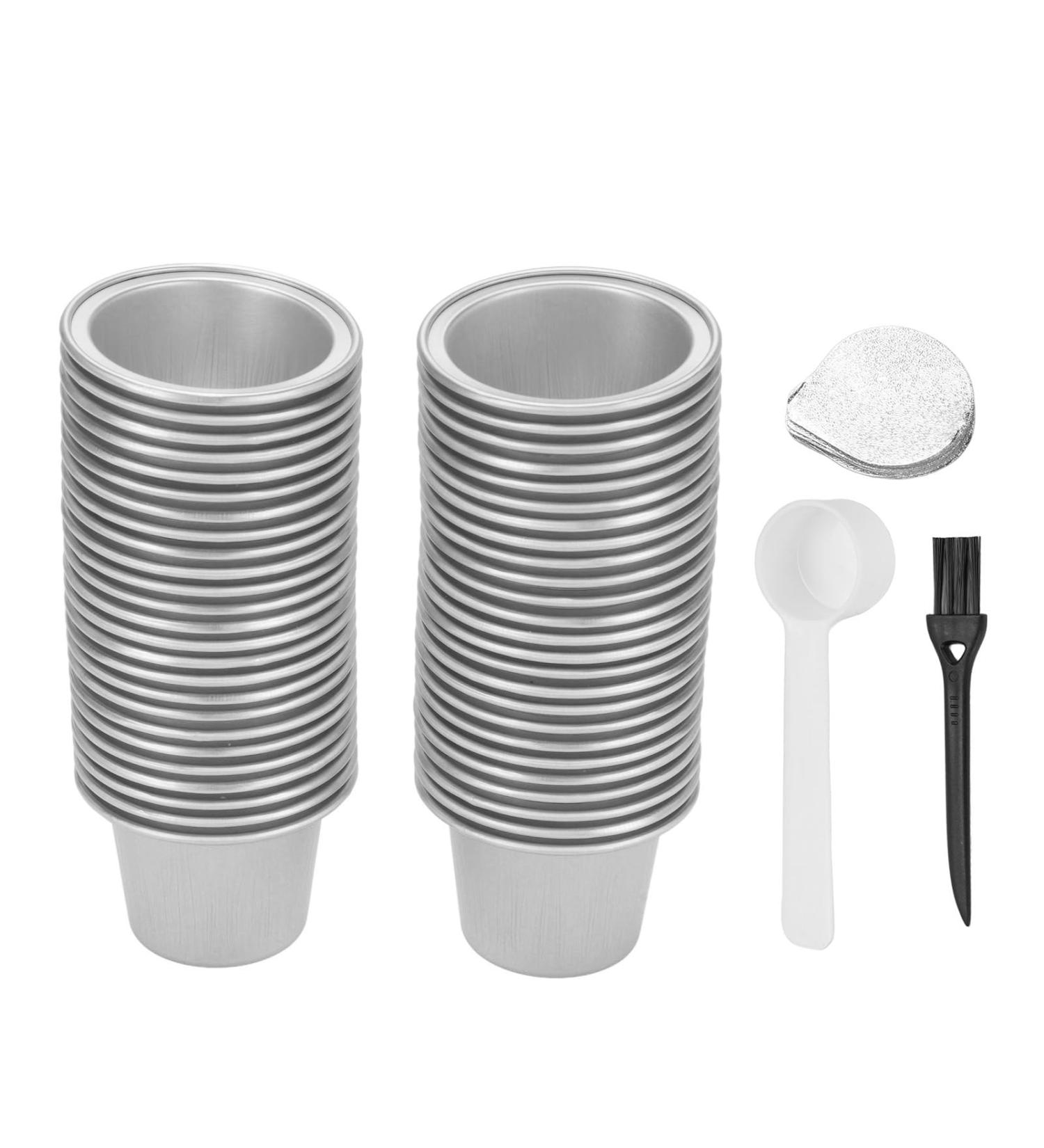  Qcwwy 50pcs Aluminum Foil Lids Seals for Reusable Coffee Pods Foil Lid Seal with 50pcs 15ml Coffee Capsules Coffee Pods Sealing Kit - Buy Online on GoSupps.com