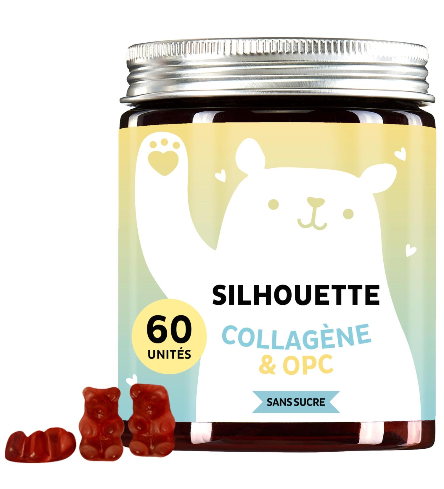 Silhouette Gummies Belles Courbes - Peau Ferme - Peptides de Collag ne Hautement Dos Opc et Vitamine C & E - 60 Gummies - Sans Sucre - Bears with Benefits NEW - Buy Online on GoSupps.com