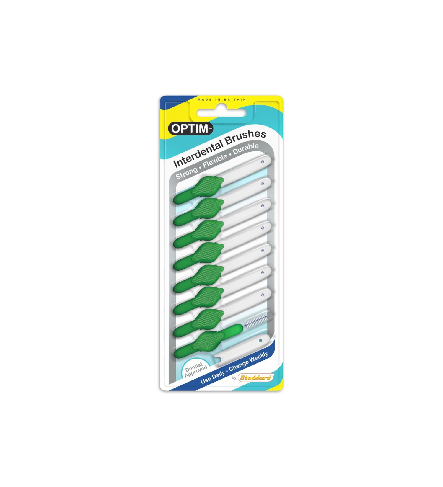 Stoddard OPTIM Interdental Brushes Medium -5mm Green - 8 Brush Pack