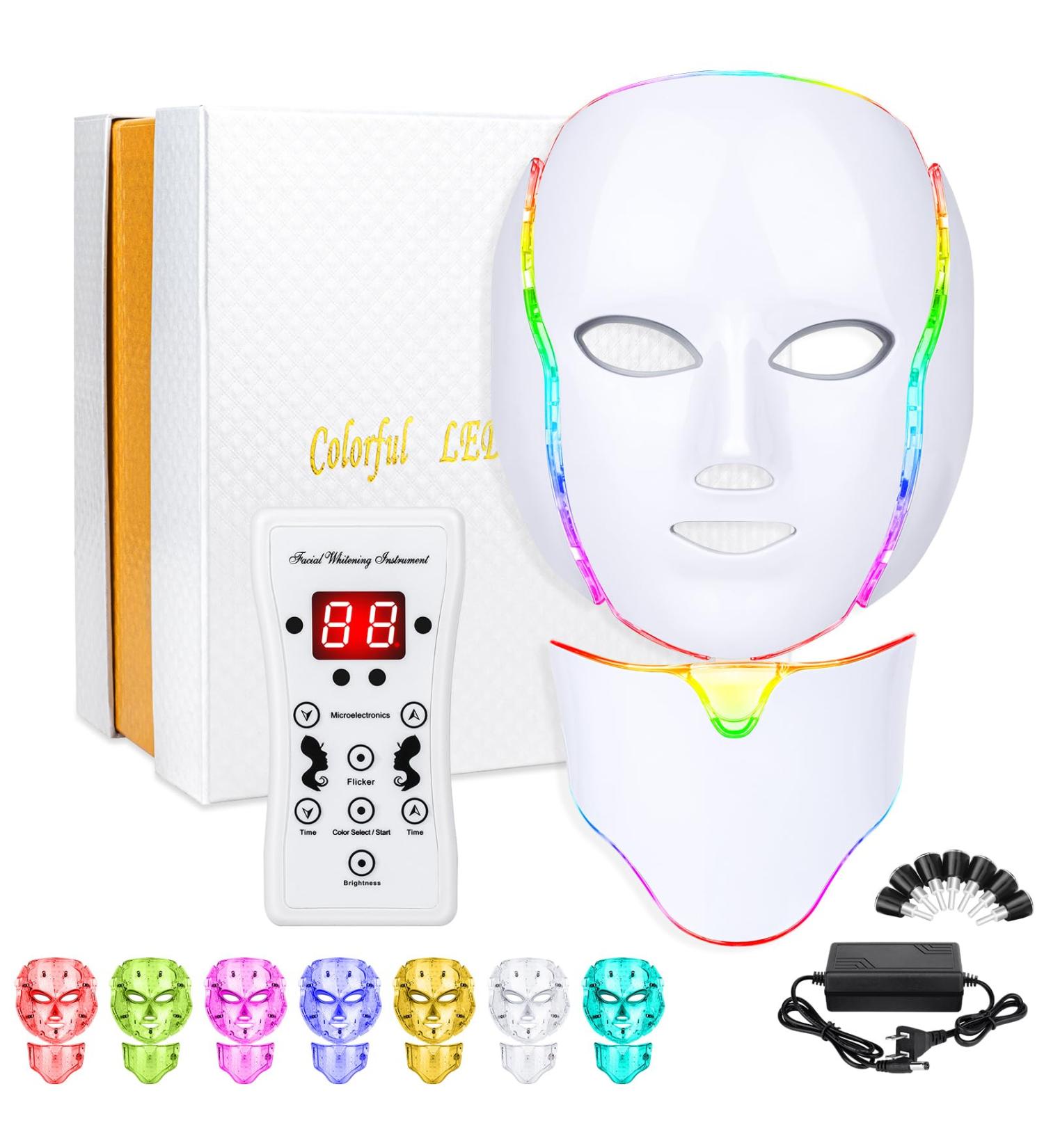 LED Face Mask FM-01 | 7 Color Light Therapy for Skin Care | Home & Salon Use - Buy Online on GoSupps.com