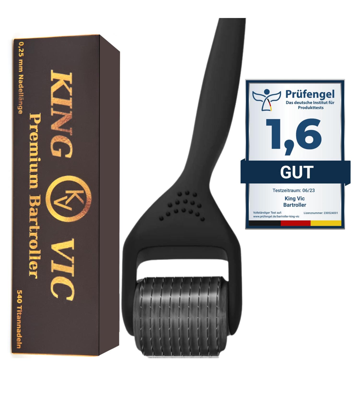 Bart Roller Dermaroller 540 Titanium Needles 0.25mm | King Vic Derma Beard Roller for Face & Body | Professional Microneedling Tool to Stimulate Beard & Hair Growth - Buy Online on GoSupps.com