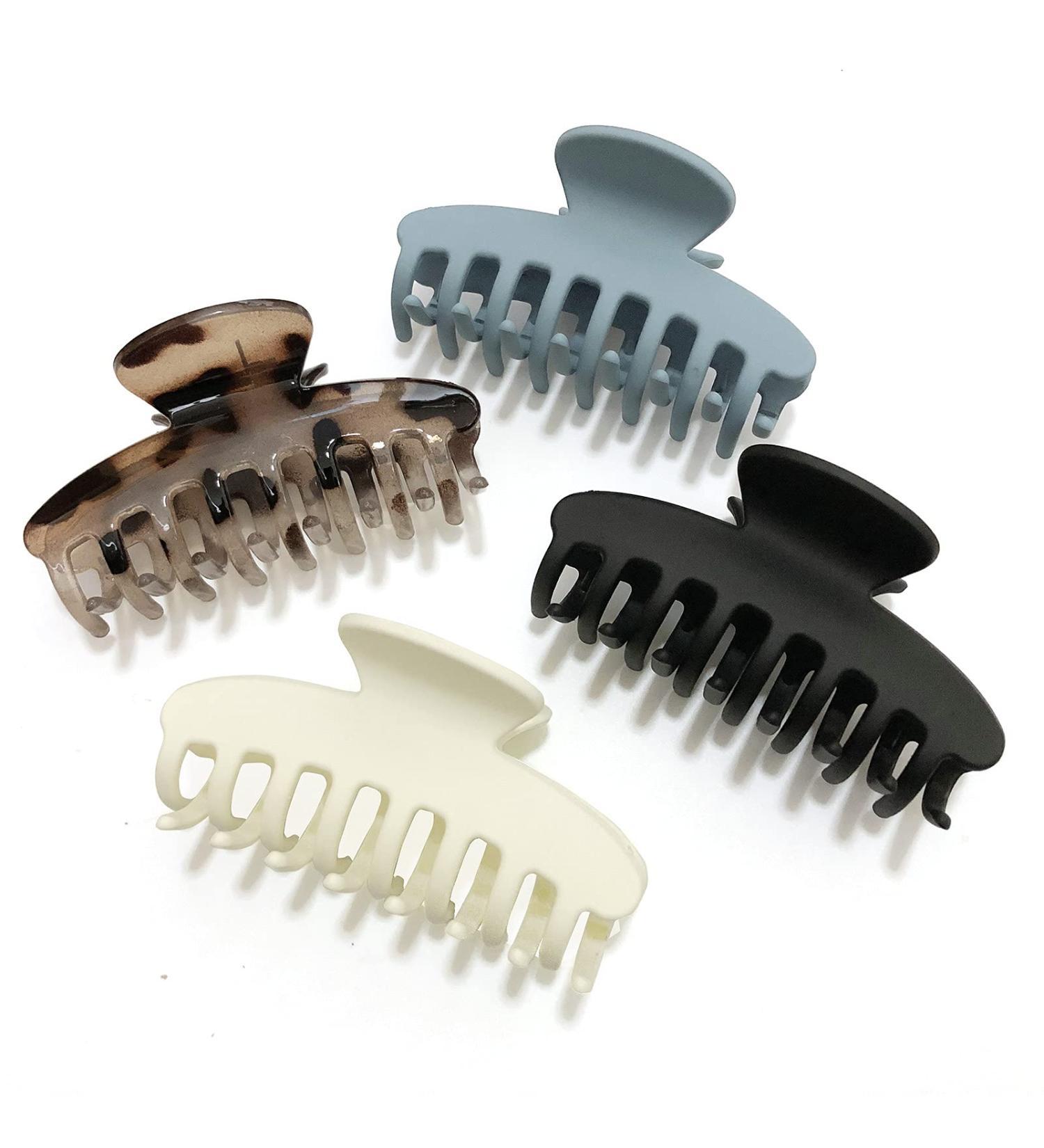 Nalodu Hair Claw Clips 3.8 Inch Matte No Slip Jaw Clip for Women and Girls - Assorted Colors - 4 Pack - Buy Online on GoSupps.com