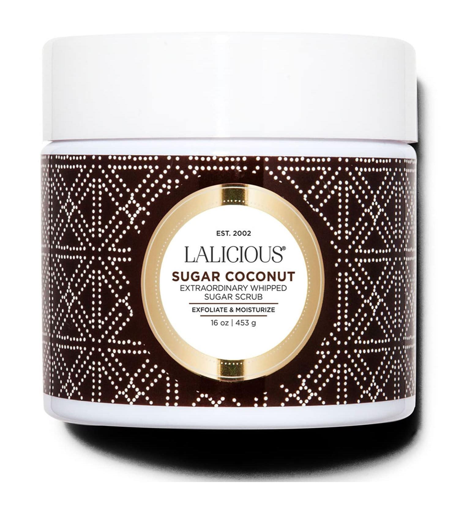 LALICIOUS Sugar Coconut Sugar Scrub Exfoliating Body Scrub Moisturizing Extraordinary Whipped Body Exfoliator Gentle Exfoliating Body Scrubber Exfoliator for Radiant Skin No Parabens - 16oz - Buy Online on GoSupps.com