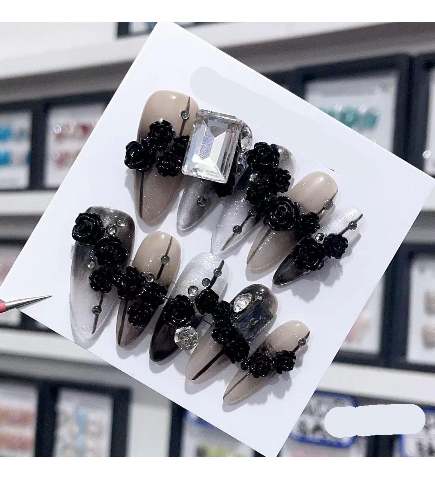 NALoRa Removable and wearable nail art French Almond Ombre Handmade Press On Nails Long Acrylic False Nail Tips InNail (Color : 29176 Size : XS) - Buy Online on GoSupps.com