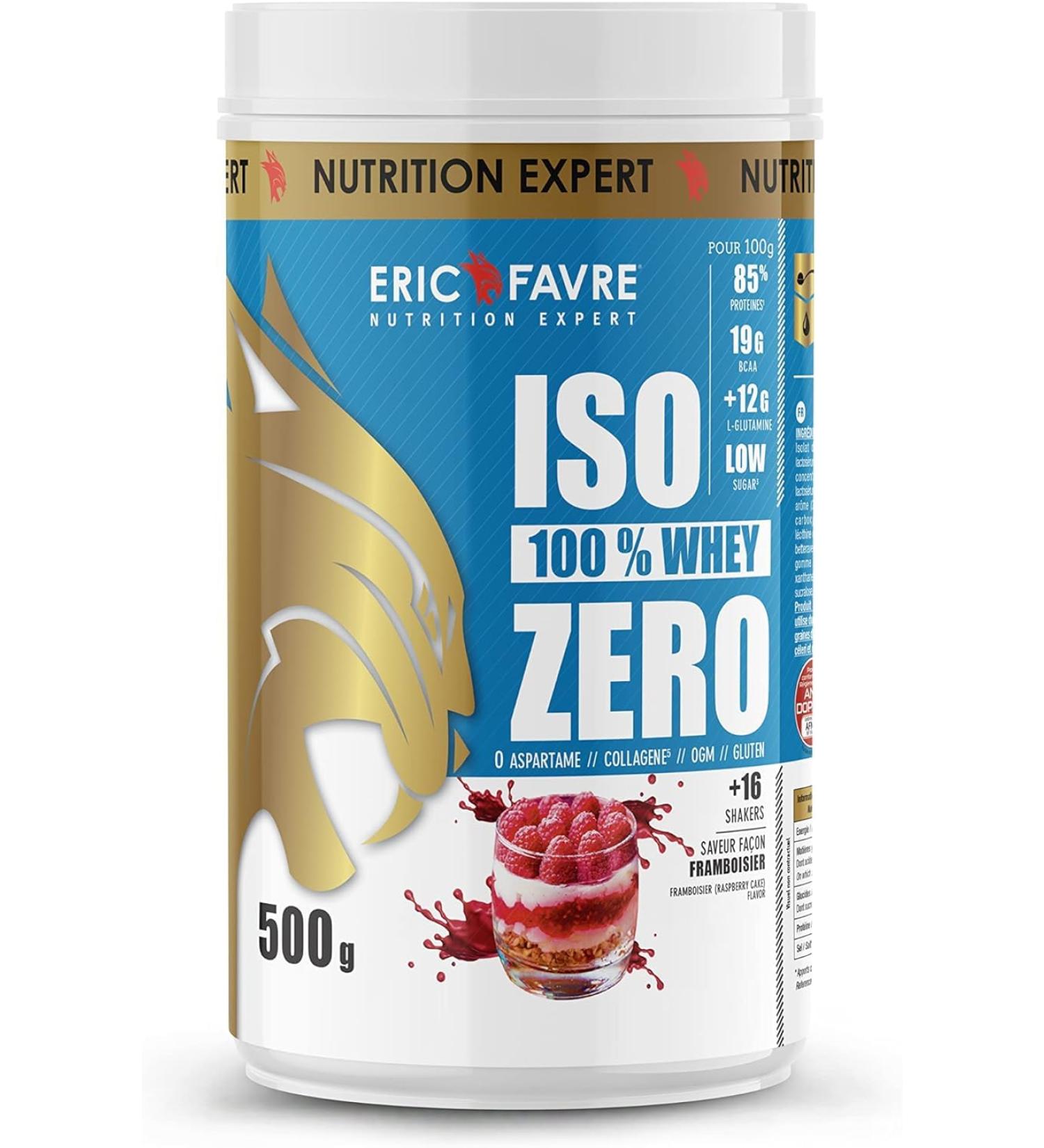 ISO WHEY ZERO 100% Pure Whey Protein Isolate Tasty Muscle Gaining Quickly Assimilable Laboratory Eric Favre 500 g Rasp - Buy Online on GoSupps.com