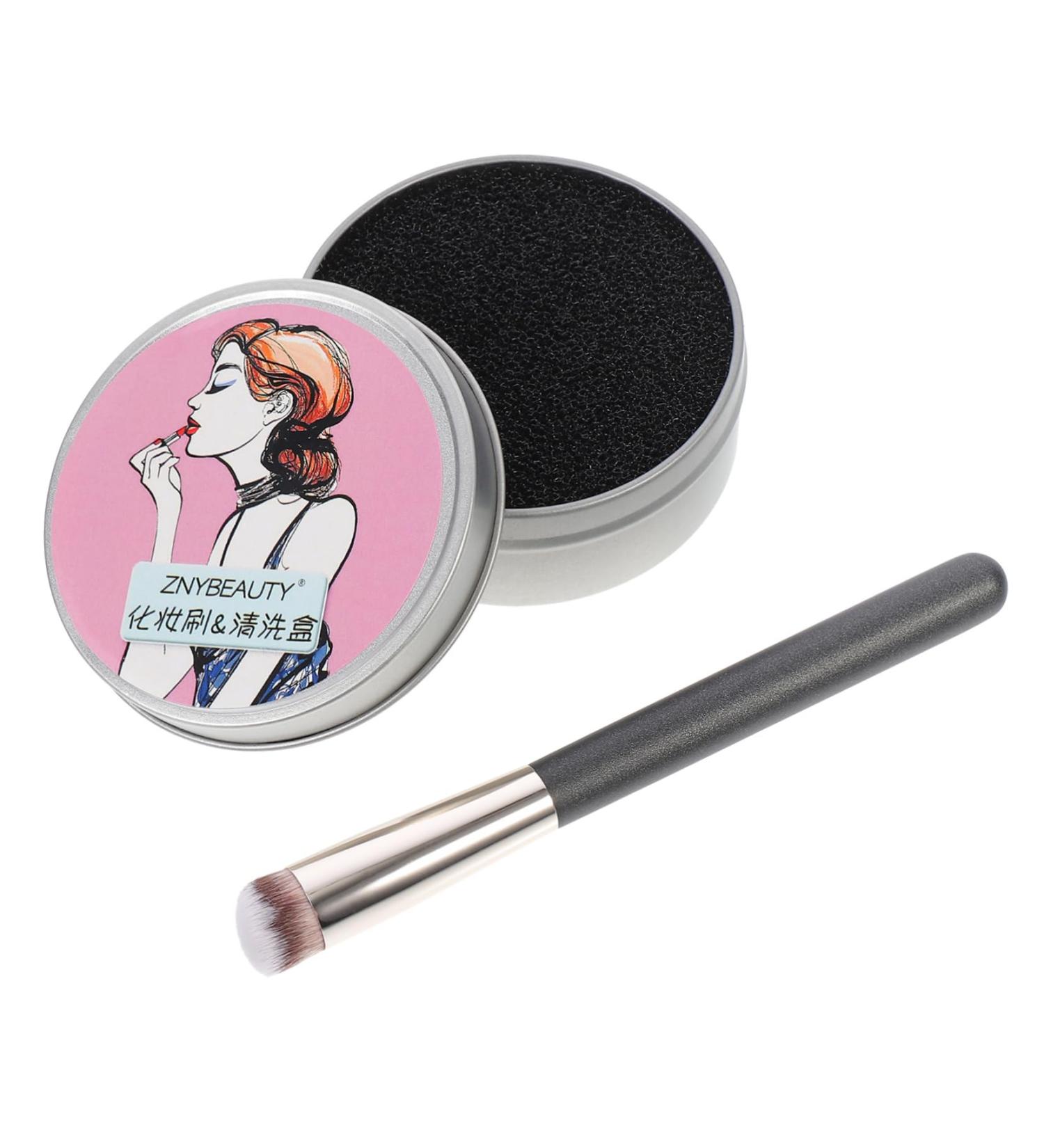 Makeup Brush Portable Washing Brush Cleaning Pad Makeup Tool Professional Concealer Brush Makeup Cleaner for Makeup Cleaning Mat Marks Sponge Blush Brush Travel - Buy Online on GoSupps.com