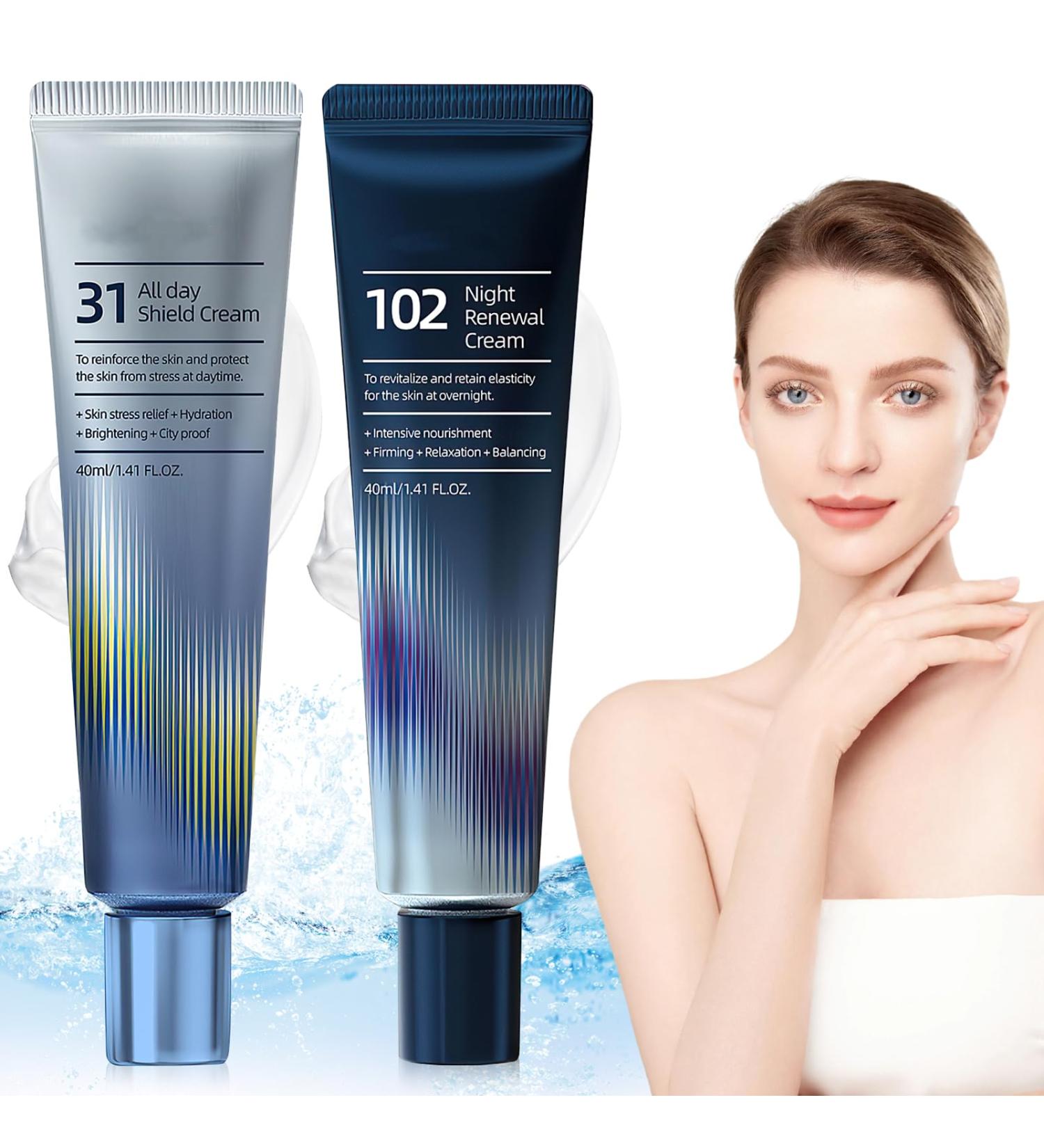 31 All-Day Shield & 102 Night Renewal Cream - Anti-Aging Firming & Hydrating Skincare for All Skin Types | International Shipping Available - Buy Online on GoSupps.com