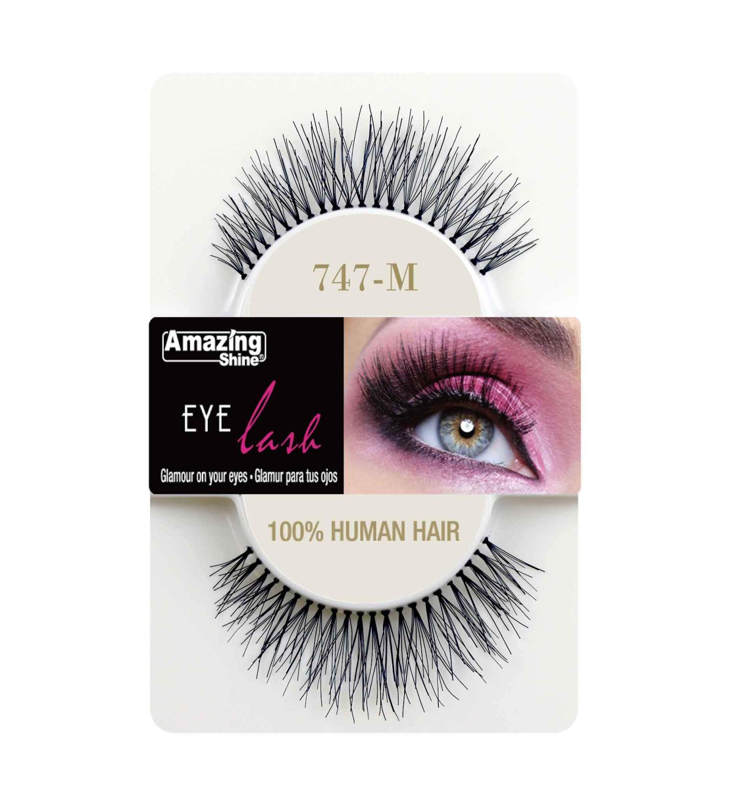 Amazing Shine Human Hair False Eyelashes - 747-M