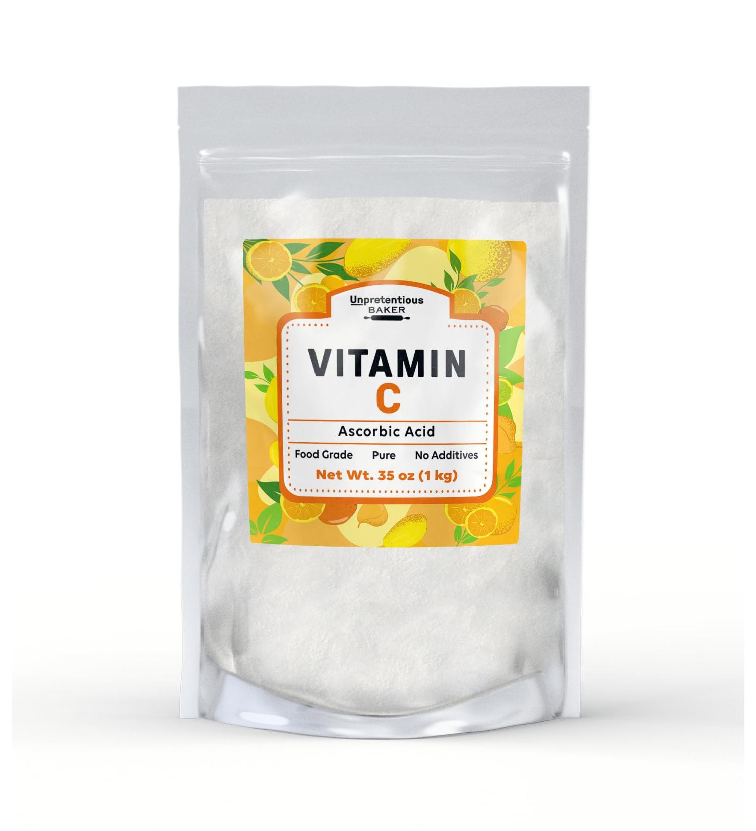Pure Organic Ingredients Vitamin C Powder (1 kg) - Ascorbic Acid Resealable Bag - 2.2 Pound - Pack of 1 - Buy Online on GoSupps.com