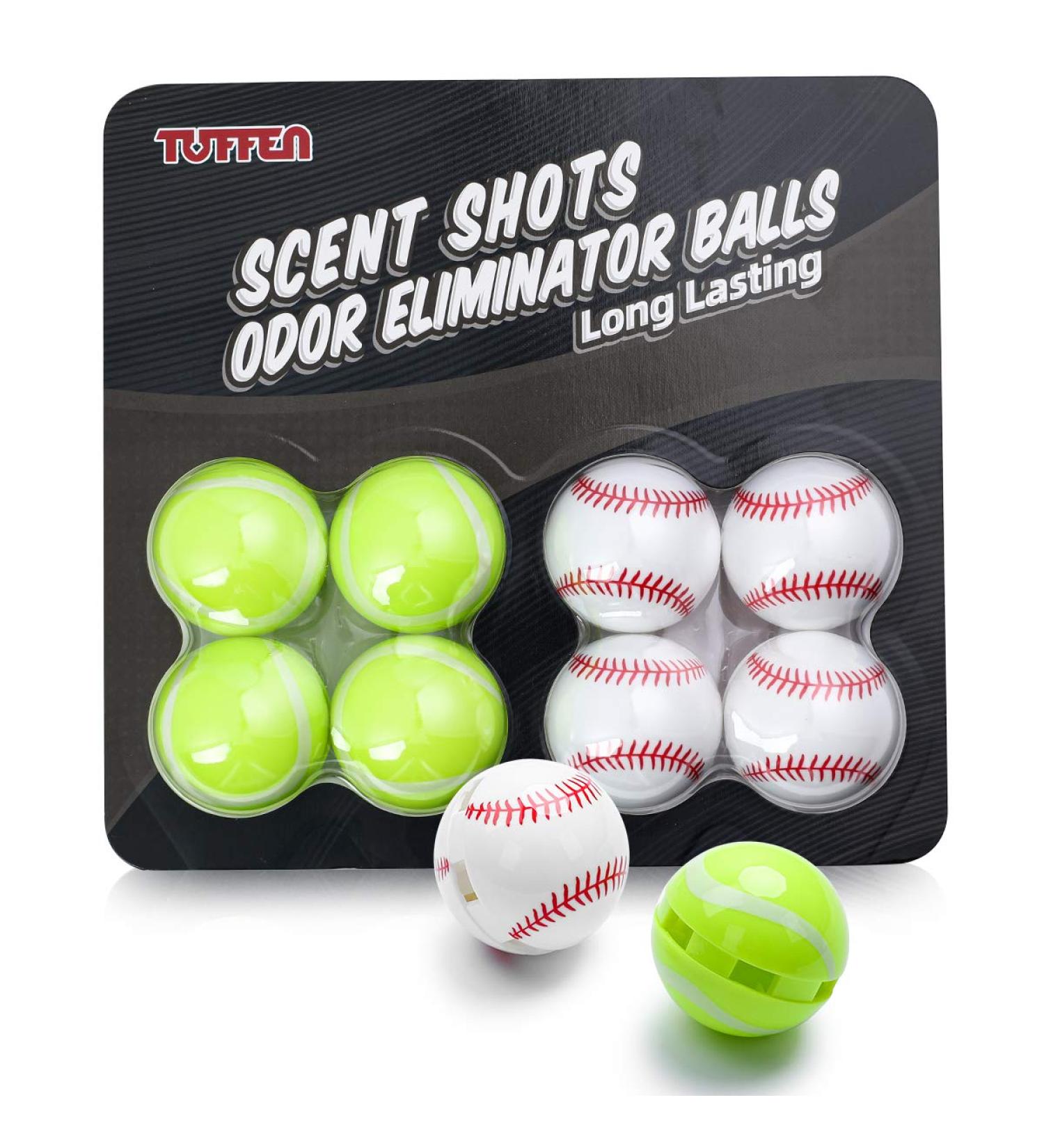 Tuffen Shoe Deodorizer Balls for Sneaker Lockers Gym Bags - 8 Pack - Odor Eliminator Scent Balls White/Green 8 Count (Pack of 1) - Buy Online on GoSupps.com