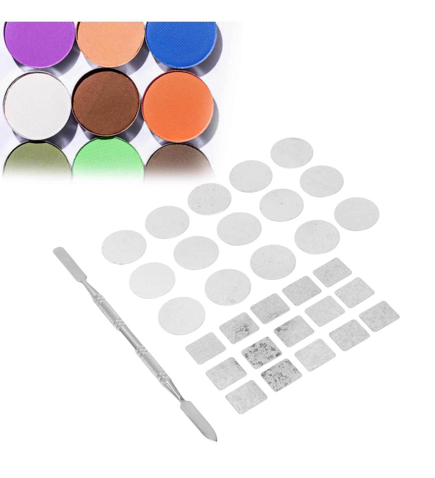30 Metal Stickers for Magnetic Pallets - Self-Adhesive Makeup Palette Labels - 15 Round & 15 Square Eyeshadow Stickers - Buy Online on GoSupps.com