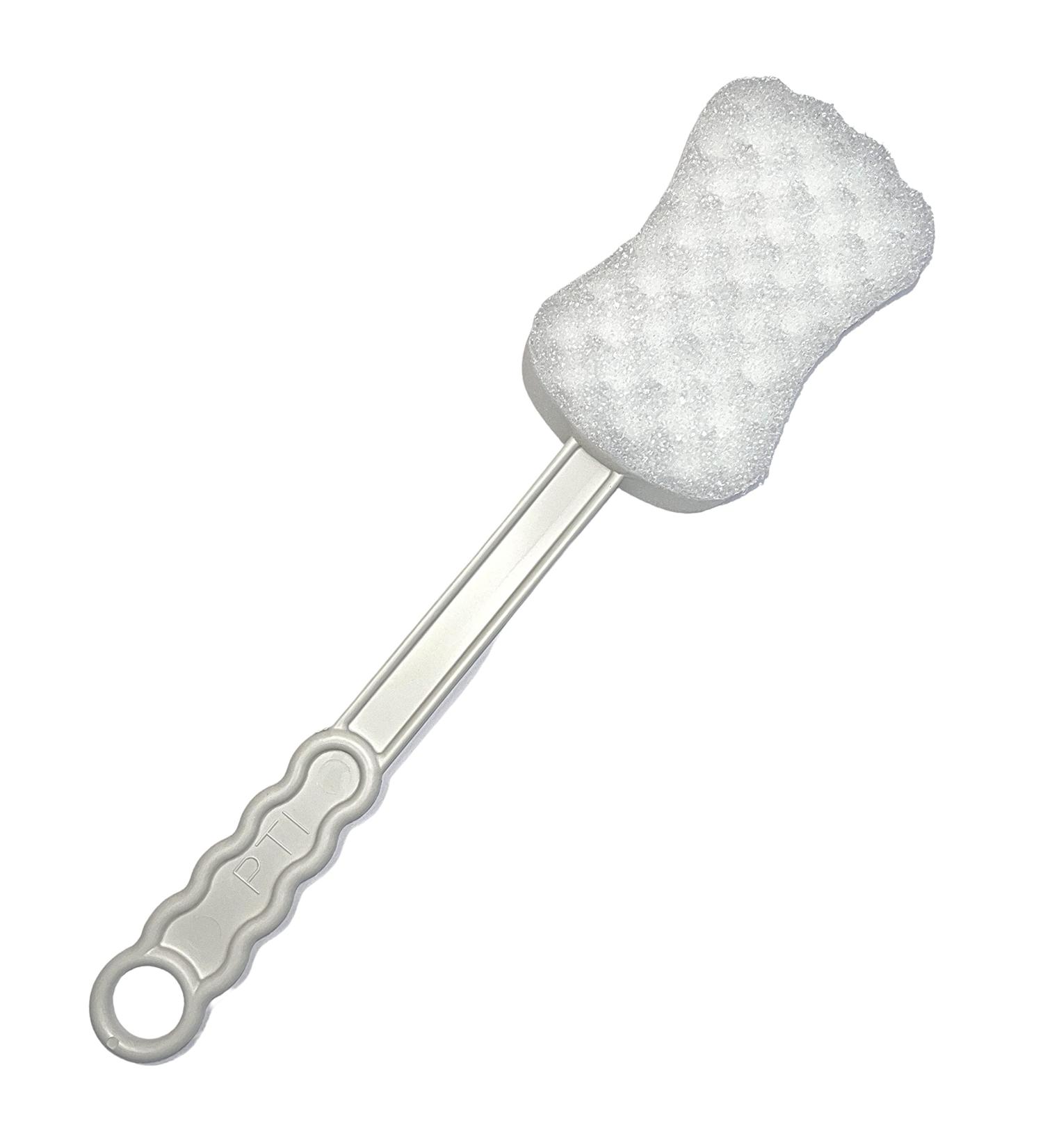 Long Handled Body & Back Scrubber - Exfoliating Bath Sponge for Men, Women, and Elderly - Wet/Dry Brushing Aid - Buy Online on GoSupps.com