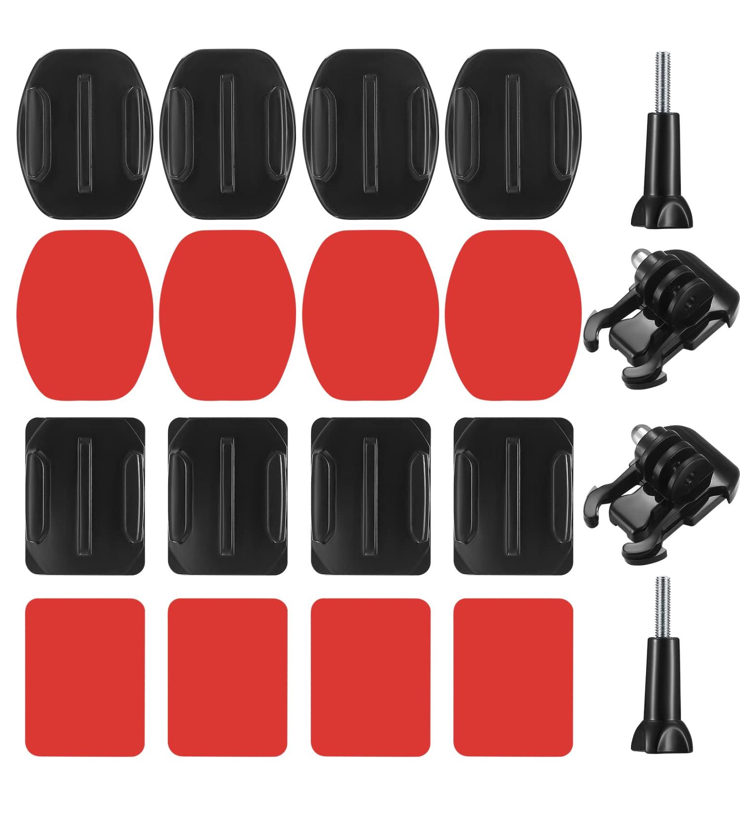 20 Sets GoPro Compatible Adhesive Pads & Brackets - Flat & Curved Mounts for Hero Session/4/3+/2 - Durable Helmet Accessories - Buy Online on GoSupps.com