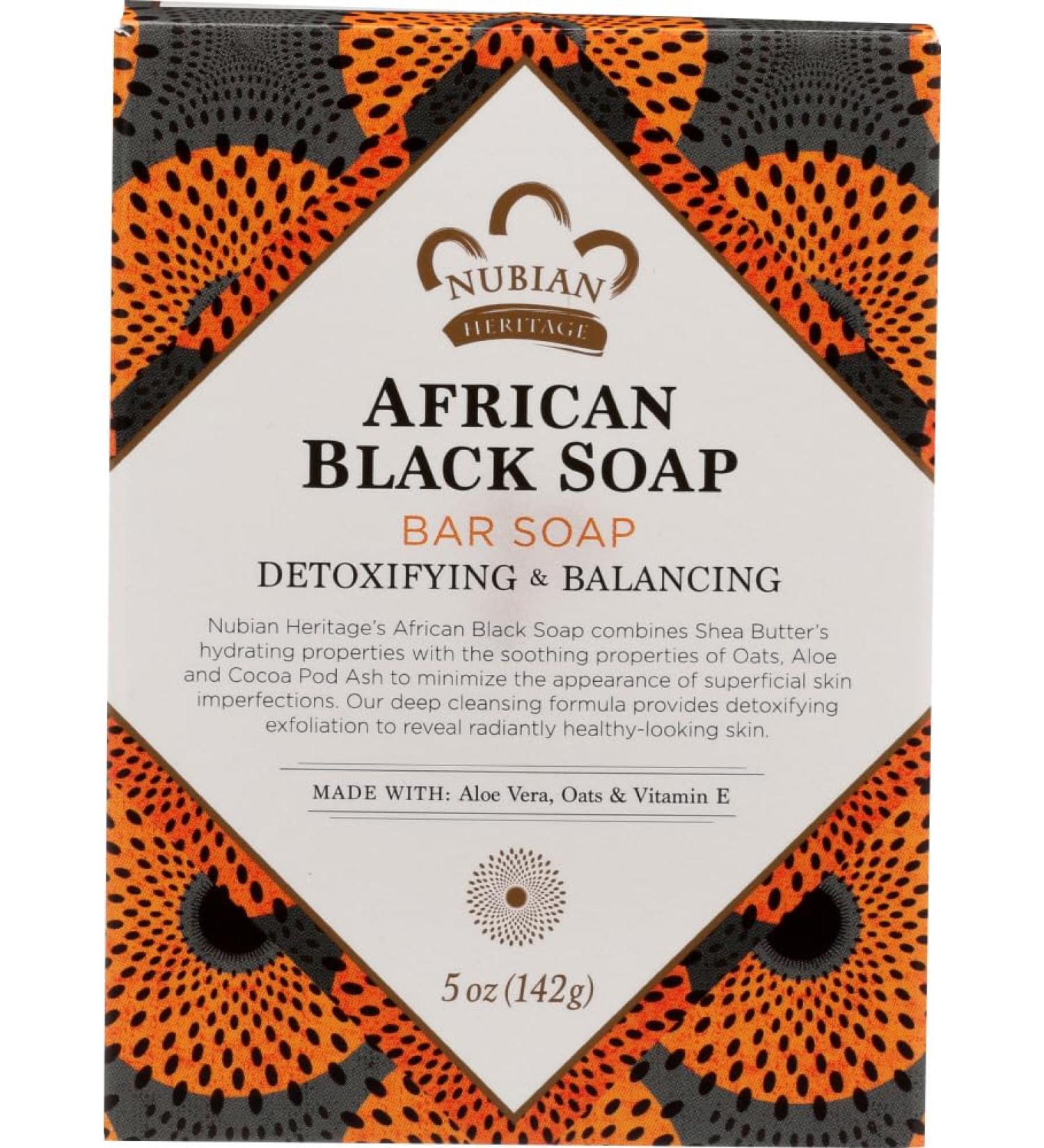Nubian African Black Soap with Oats Aloe & Vitamin E - 5 oz (Pack of 3) | Shop Internationally - Buy Online on GoSupps.com