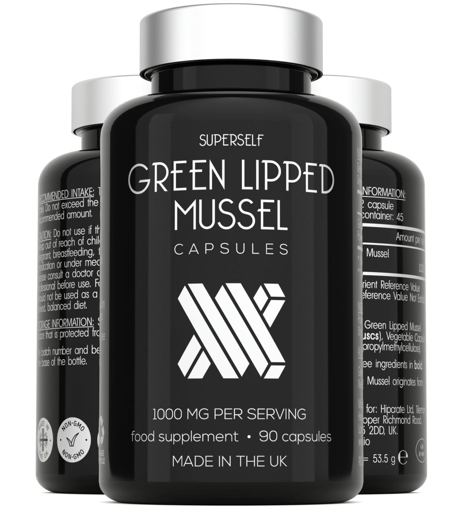 Green Lipped Mussel for Humans & Dogs - New Zealand Green Lipped Mussel Capsules 1000mg - High Strength Joint & Mobility Supplement with Omega 3-100% Pure Powder - 90 Tablets - Made in The UK - Buy Online on GoSupps.com