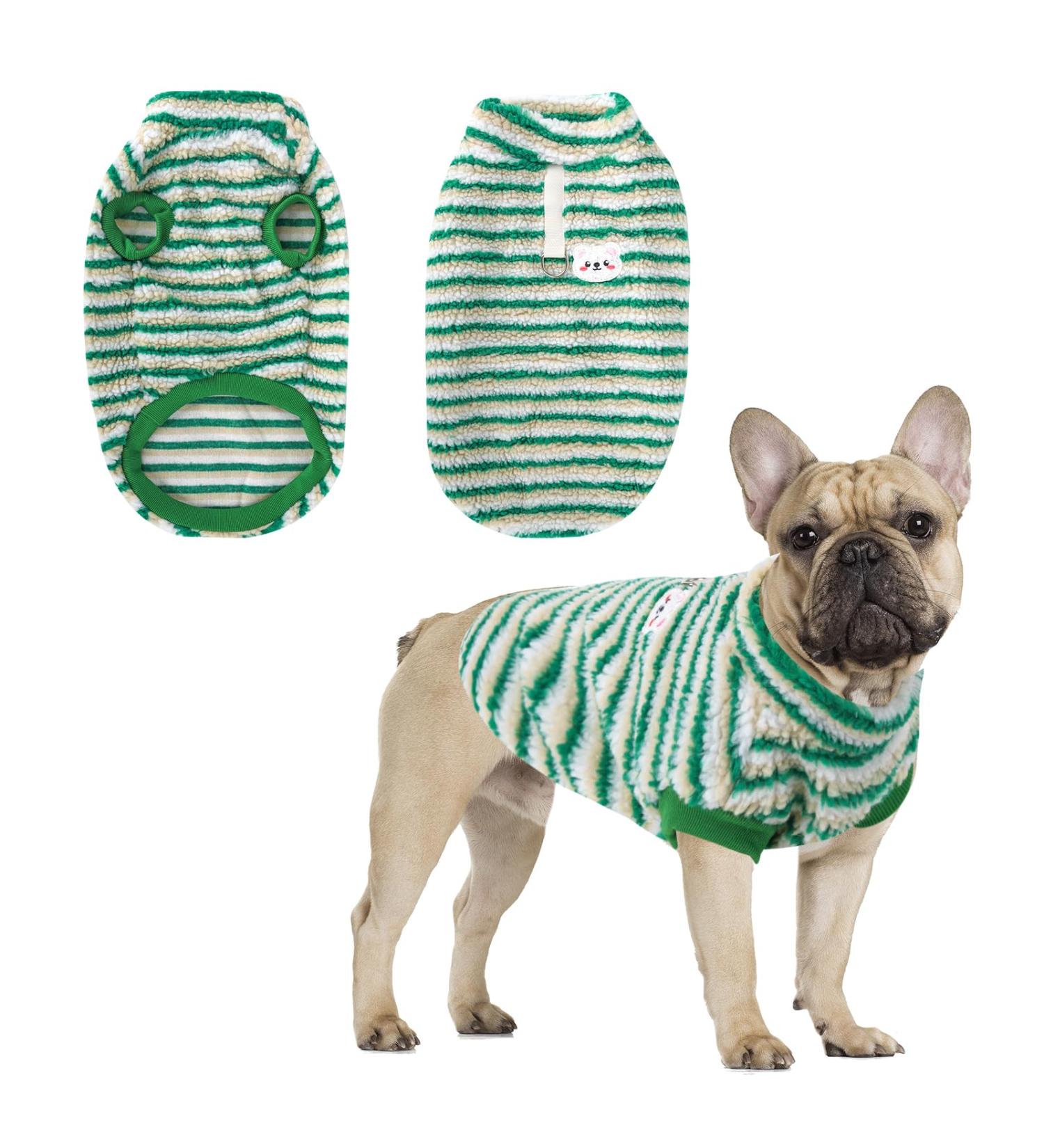 Cozy Dog Sweater for Small Dogs - Plush Fleece Winter Coats for Puppies & Cats (Green Size L) - Buy Online on GoSupps.com