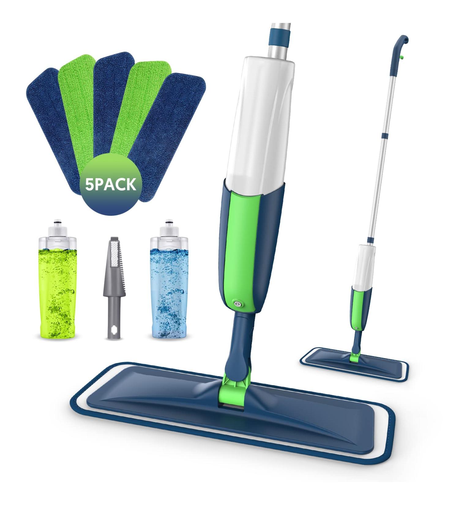Microfiber Spray Mop for Floor Cleaning - MEXERRIS Wet & Dust Mop with 2 Bottles and 5 Pads | Ideal for Hardwood, Laminate, Vinyl, Tiles Floors - Buy Online on GoSupps.com