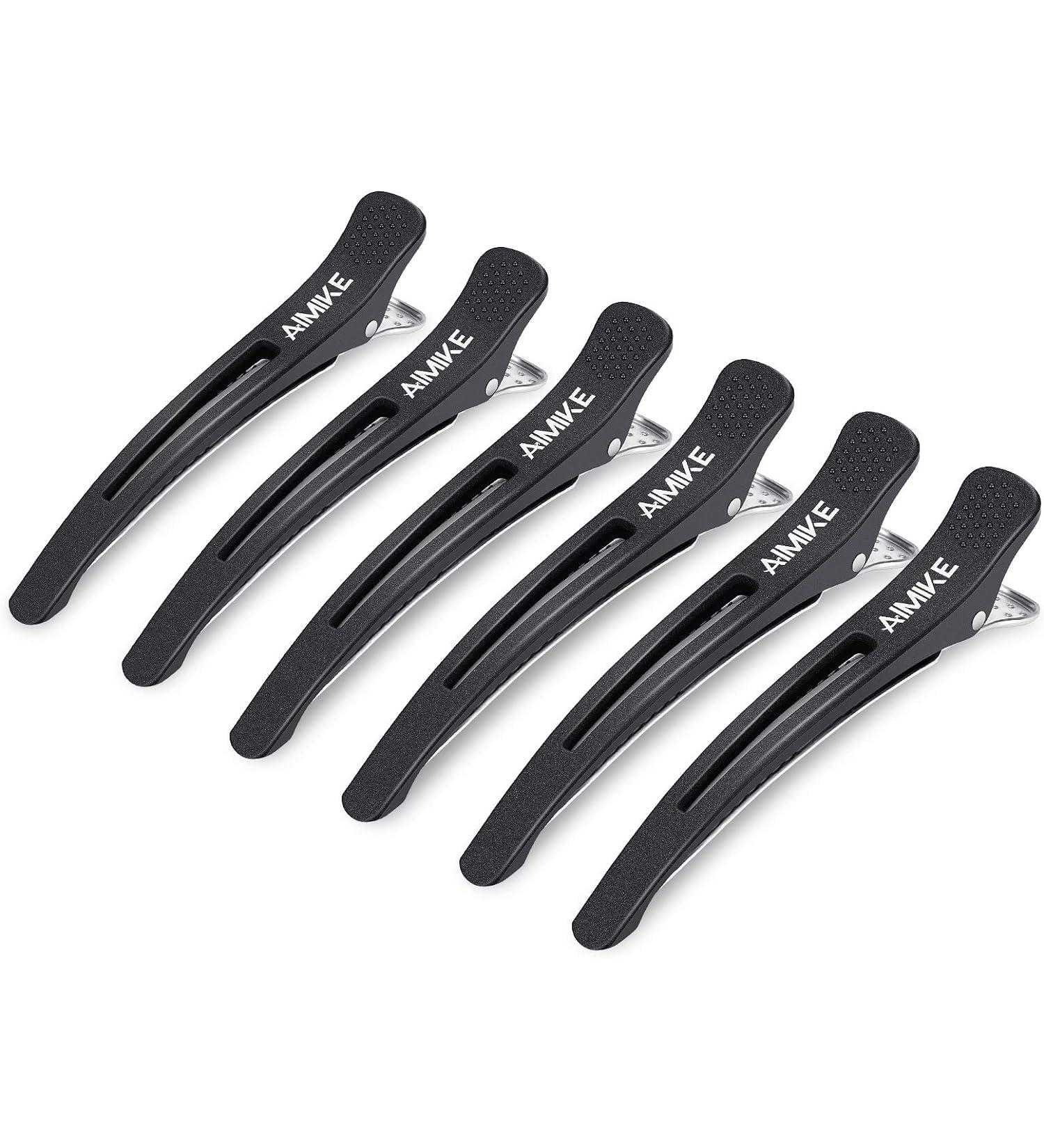 AIMIKE Hair Clips for Styling Sectioning Non Slip No-Trace Duck Billed Hair Clips with Silicone Band