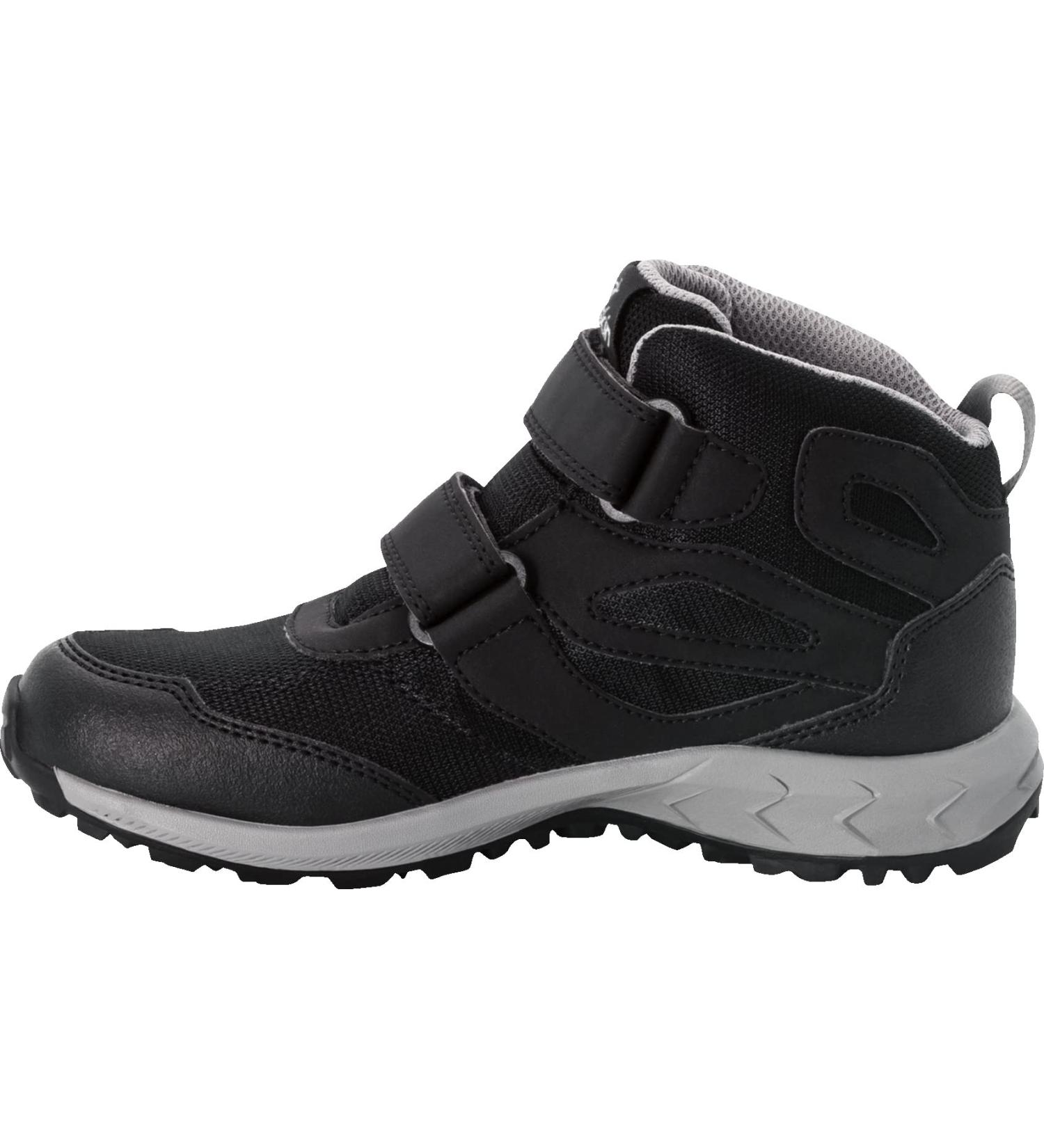 Jack Wolfskin Unisex Kids Woodland Texapore Mid Vc K Walking Shoe - Size 30 EU - Black Grey - International Shipping Available - Buy Online on GoSupps.com