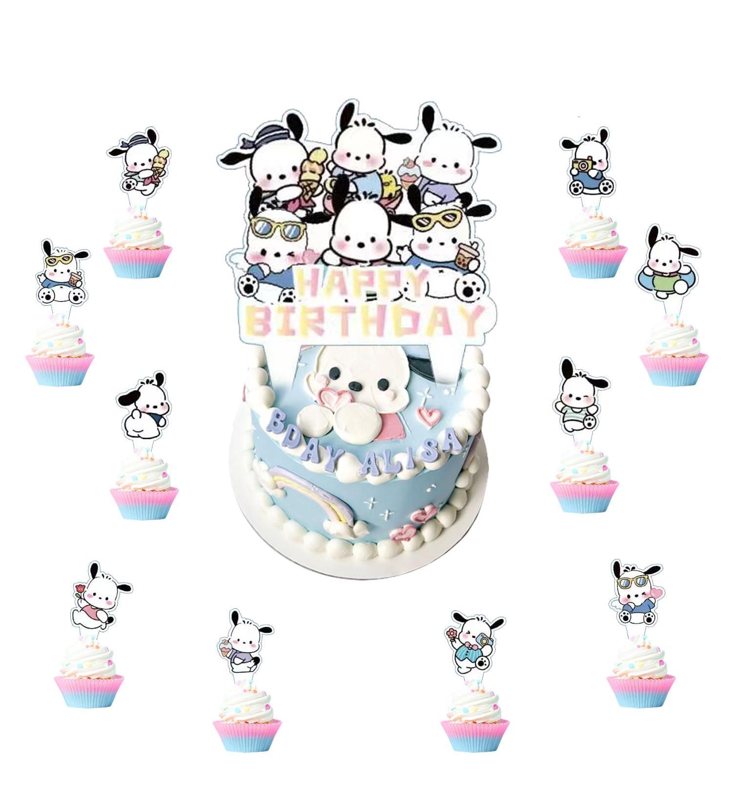 37pcs Pochacco Birthday Party Supplies for Pochacco Theme Birthday Decorations include Cake Topper and Cupcake Toppers Sets - Buy Online on GoSupps.com