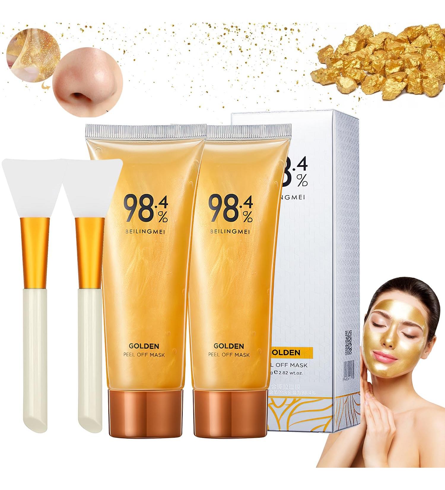 24K Gold Peel Off Mask | 98.4% Pure Gold Facial Mask | Deep Cleansing & Moisturizing | Blackhead Remover & Fine Lines Reduction - Buy Online on GoSupps.com