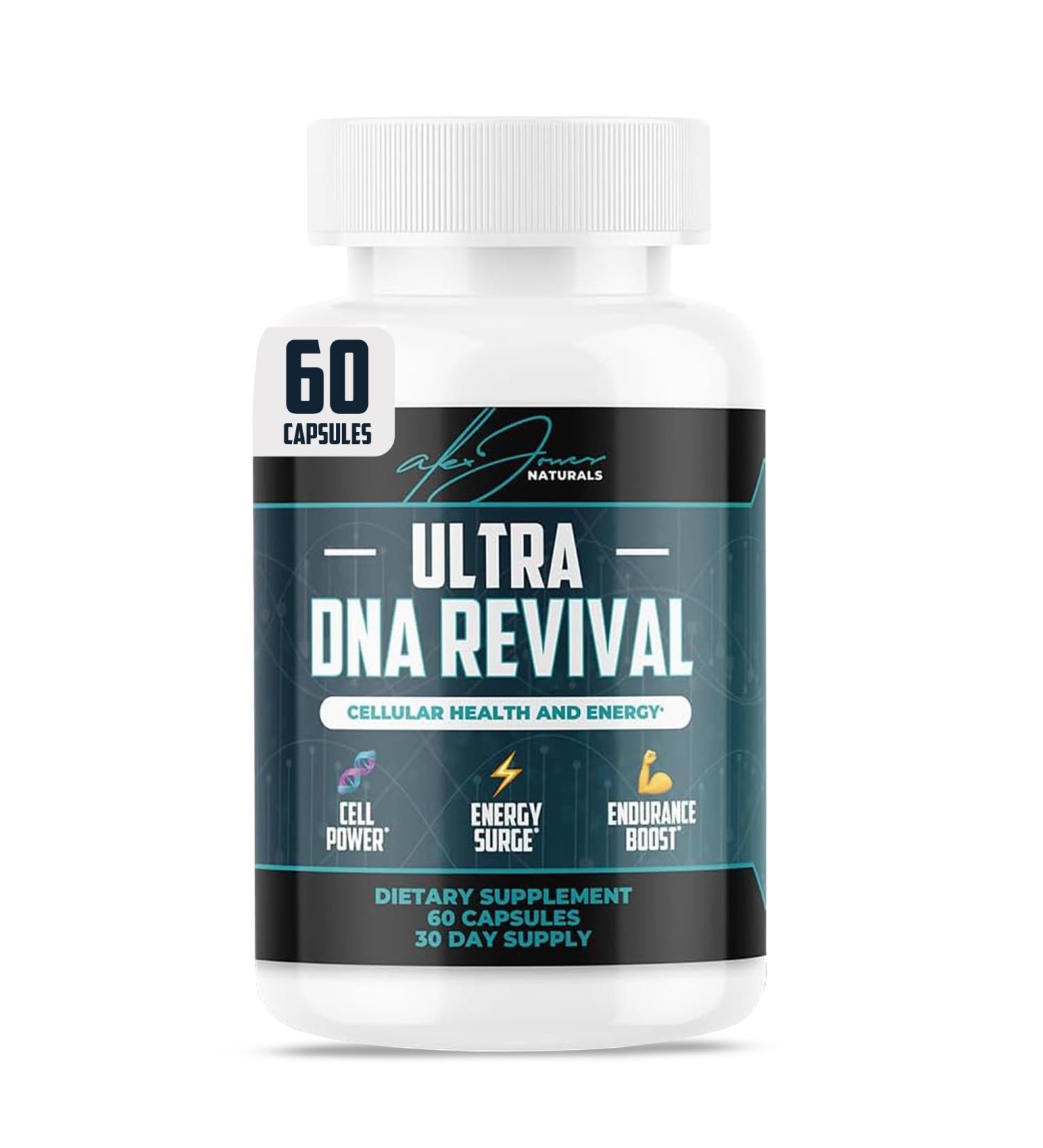 Alex Jones Naturals NAD+ Support Supplement | Ultra DNA Revival Formula | Cellular Energy & Wellness Support | Premium NMN + Resveratrol Blend | Vegan Capsules | 60 Count - Buy Online on GoSupps.com