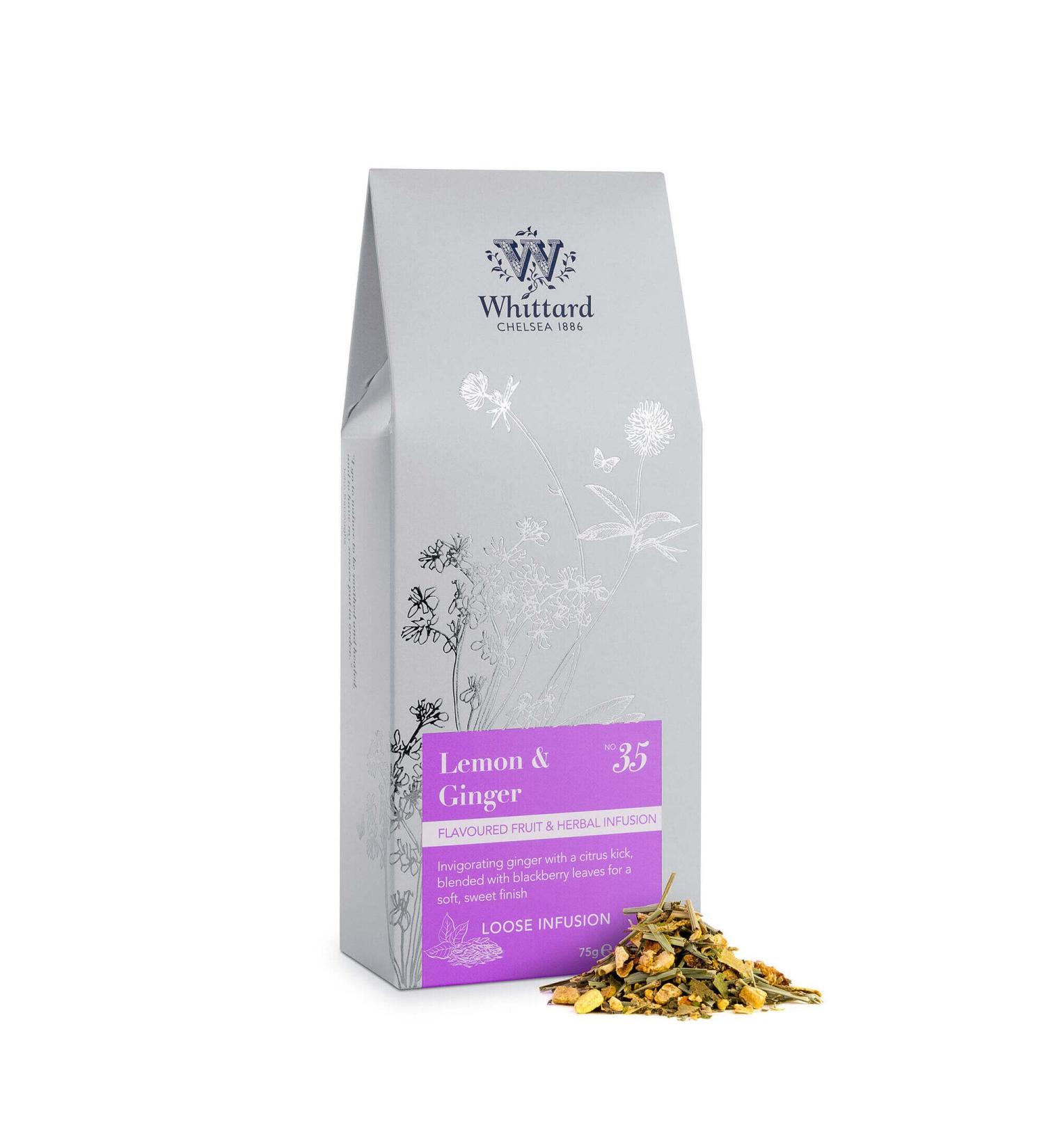 Whittard of Chelsea Lemon and Ginger Tea Loose Leaf Pouch 75g - Buy Online on GoSupps.com