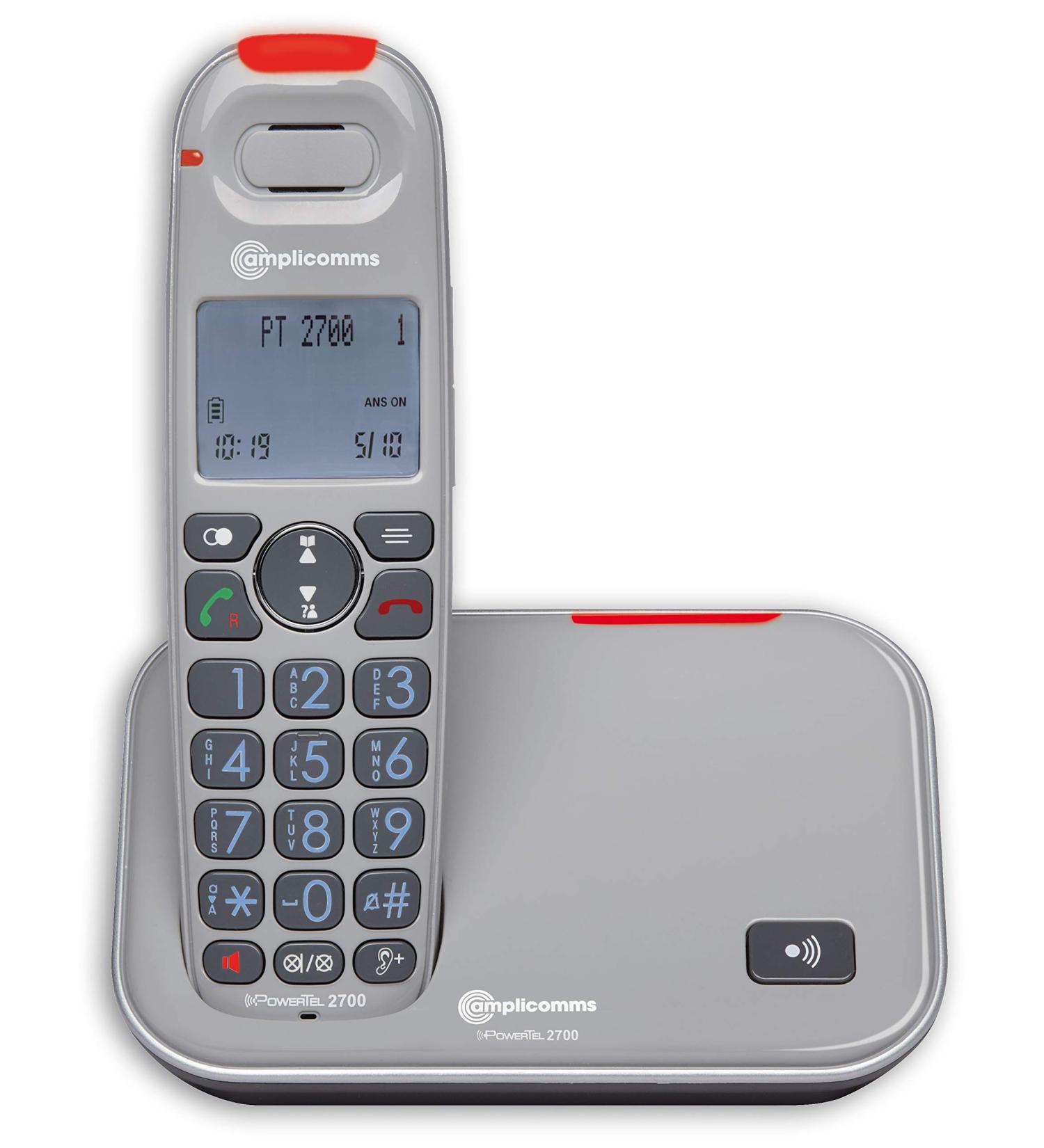 Amplicomms PowerTel 2700 - Big Button Phone for Elderly - Loud Phones for Hard of Hearing - Hearing Aid Compatible Phones - Big Number Telephone