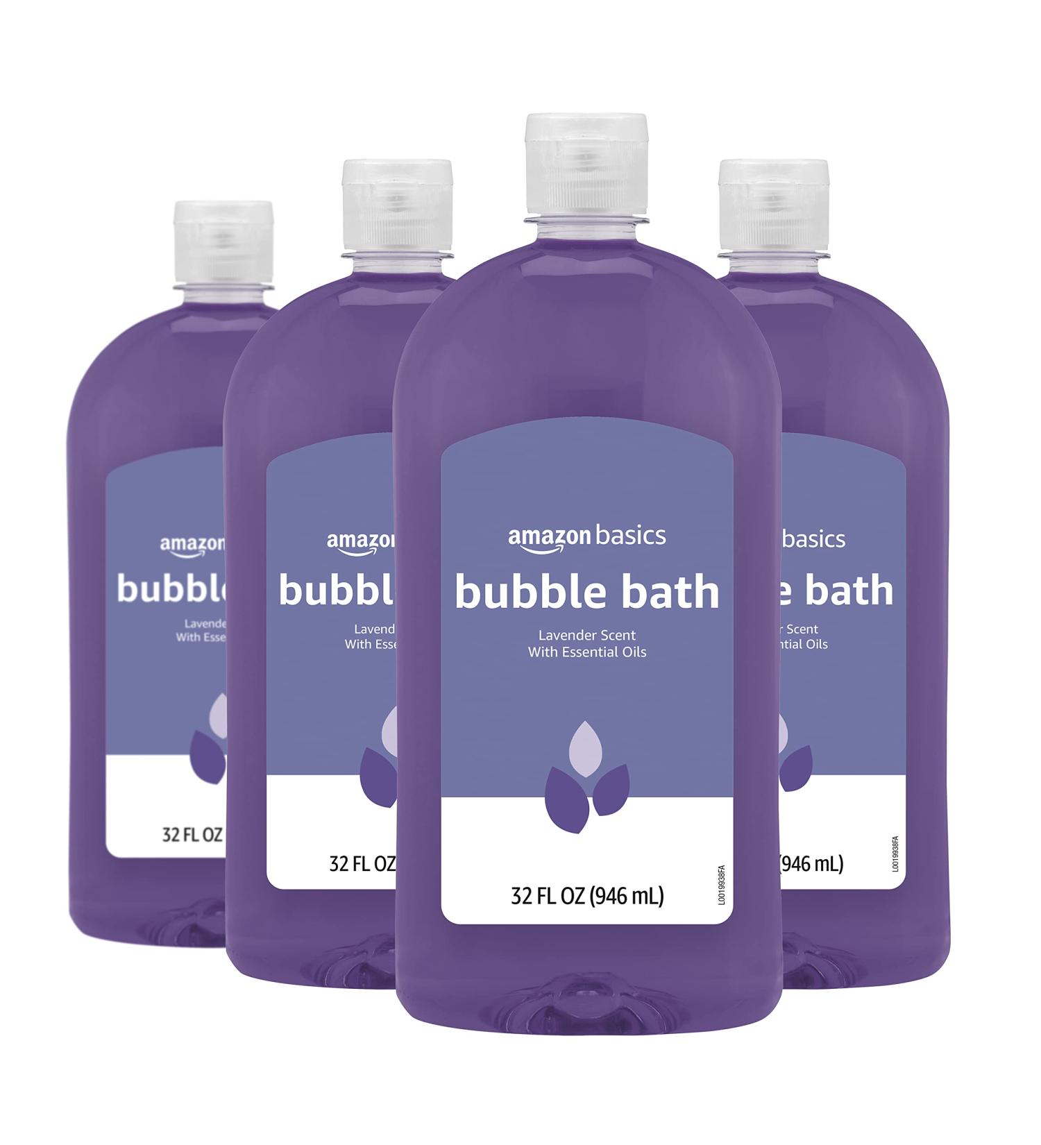 Amazon Basics Lavender Scent Bubble Bath 32 fl oz, 4-Pack - Solimo Formerly - Best Deal - Buy Online on GoSupps.com