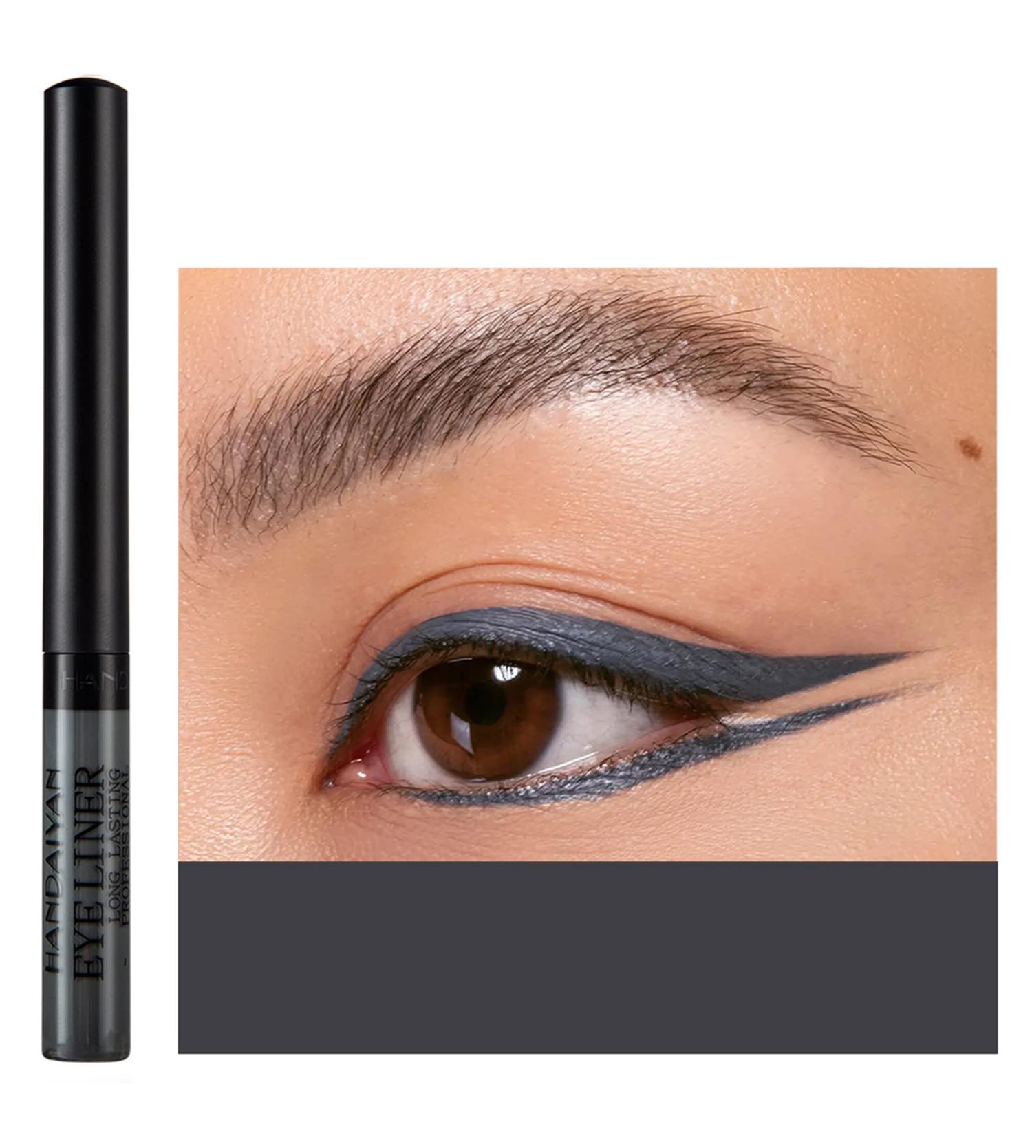 DekRion Liquid Eyeliner - High-pigmented Matte Grey Color | Waterproof Colored Eyeliner for Eye Makeup - Buy Online on GoSupps.com