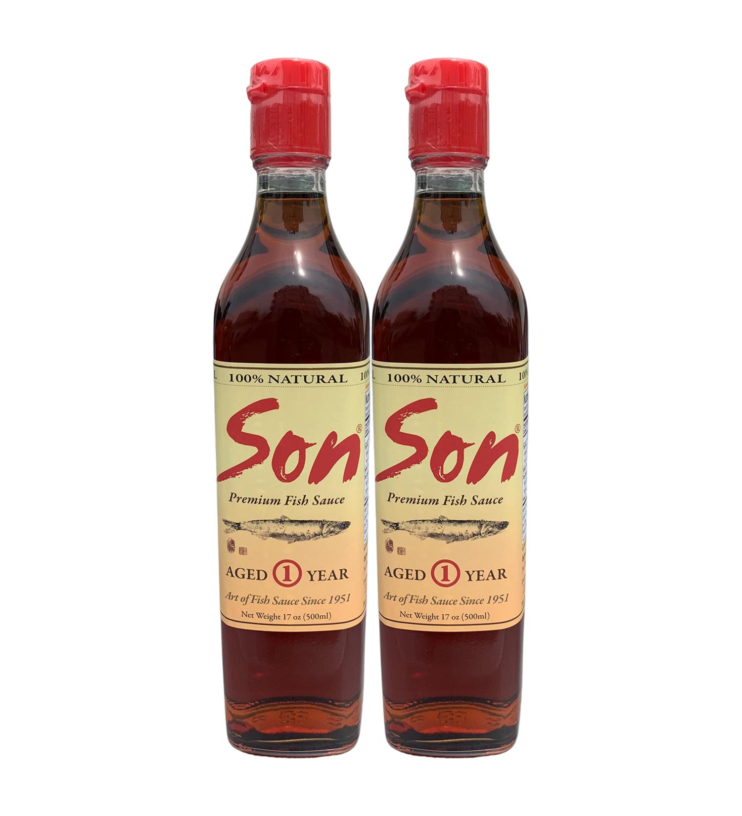 Son Fish Sauce - Premium Vietnamese Artisanal Aged Anchovy Sauce | Gluten-Free, No Shellfish, No MSG | 17.0 oz Bottle | Pack of 2 - Buy Online on GoSupps.com