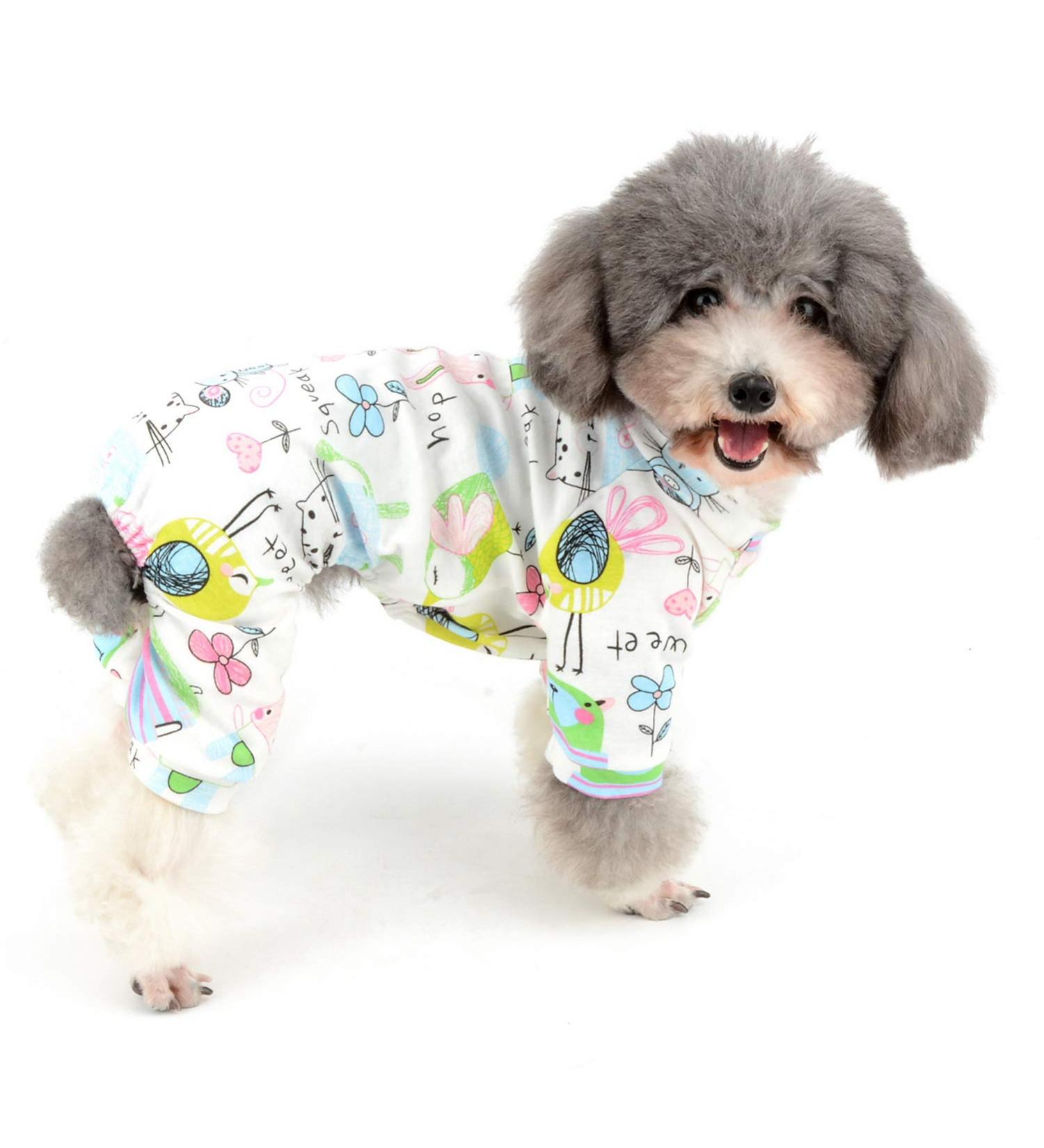 Zunea Small Dog Overall - Enchanting Mouse Printed Cotton Romper for Pets | Soft Pajamas for Puppies & Cats (Pack of 1) - Buy Online on GoSupps.com