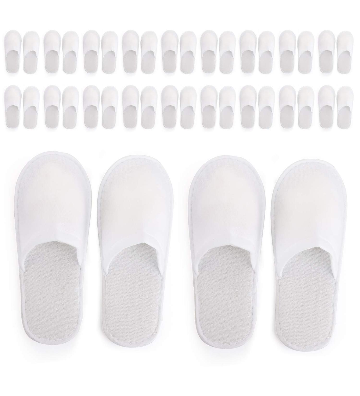 Bekith 20-Pair Disposable Spa Slippers - Comfortable Non-Slip Closed Toe Slippers for Home Hotel & Commercial Use - White - Buy Online on GoSupps.com