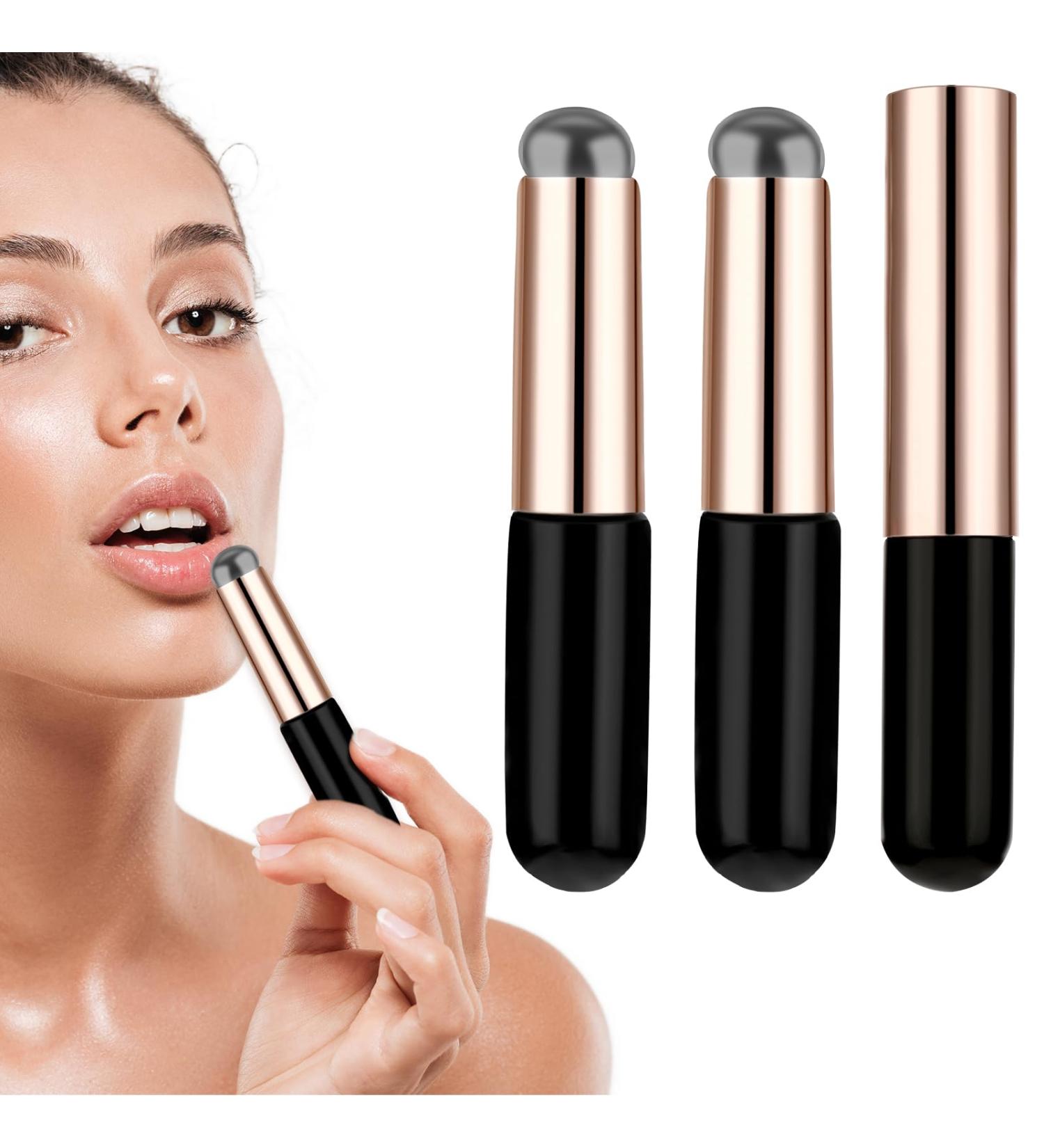 2 Pcs Silicone Lip Brush Set - Reusable Lip Applicator with Cap for Lipstick Lip Gloss & Lip Masks - Perfect for Lip Makeup - Buy Online on GoSupps.com