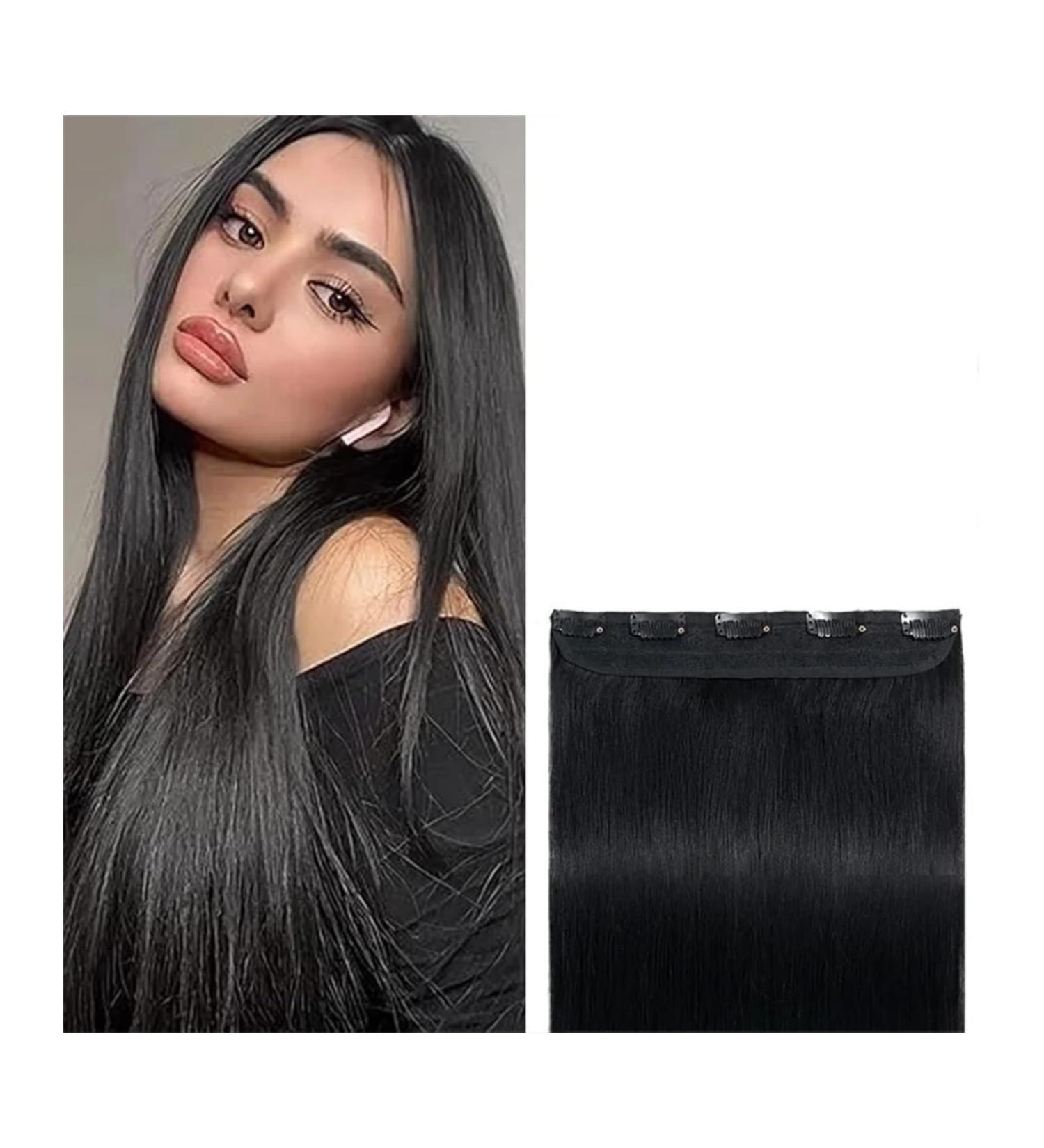 Hair Extensions One Piece Clip in Hair Extensions Real Human Hair 3/4 Full Head Thicker Hair Lace Net One Piece Hair Extensions with 5 Clips Hairpiece (Size : 20 INCHES Color : 120g) 20 INCHES 120g - Buy Online on GoSupps.com