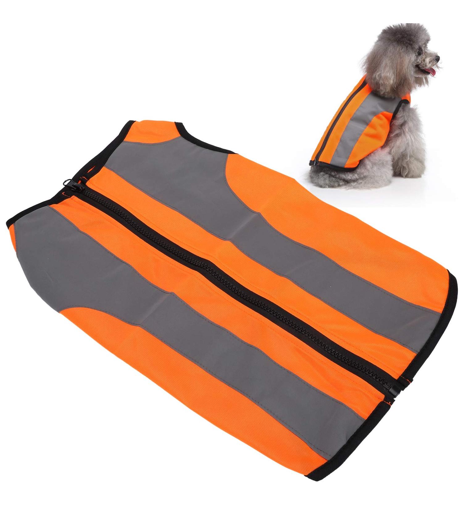 Qcwwy XL Fluorescent Orange Reflective Vest for Dogs - Safety Jacket & Pet Clothing | Bright Warning Safety Gear - Buy Online on GoSupps.com