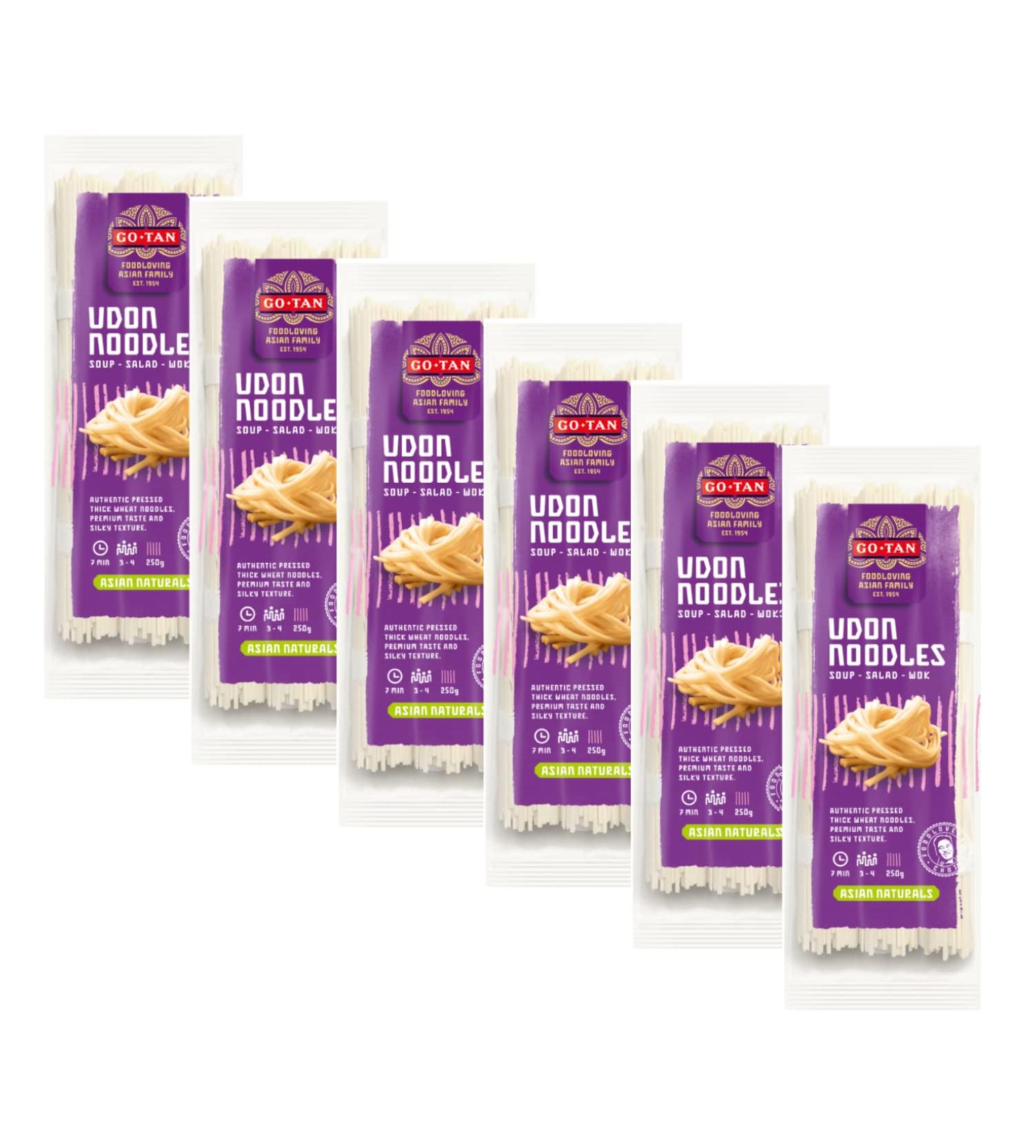  GO-TAN Go-Tan | Japanese Udon Noodles | Japanese Spaghetti | Soft Wheat Pasta Flour - 6 x 250 Gr - Buy Online on GoSupps.com