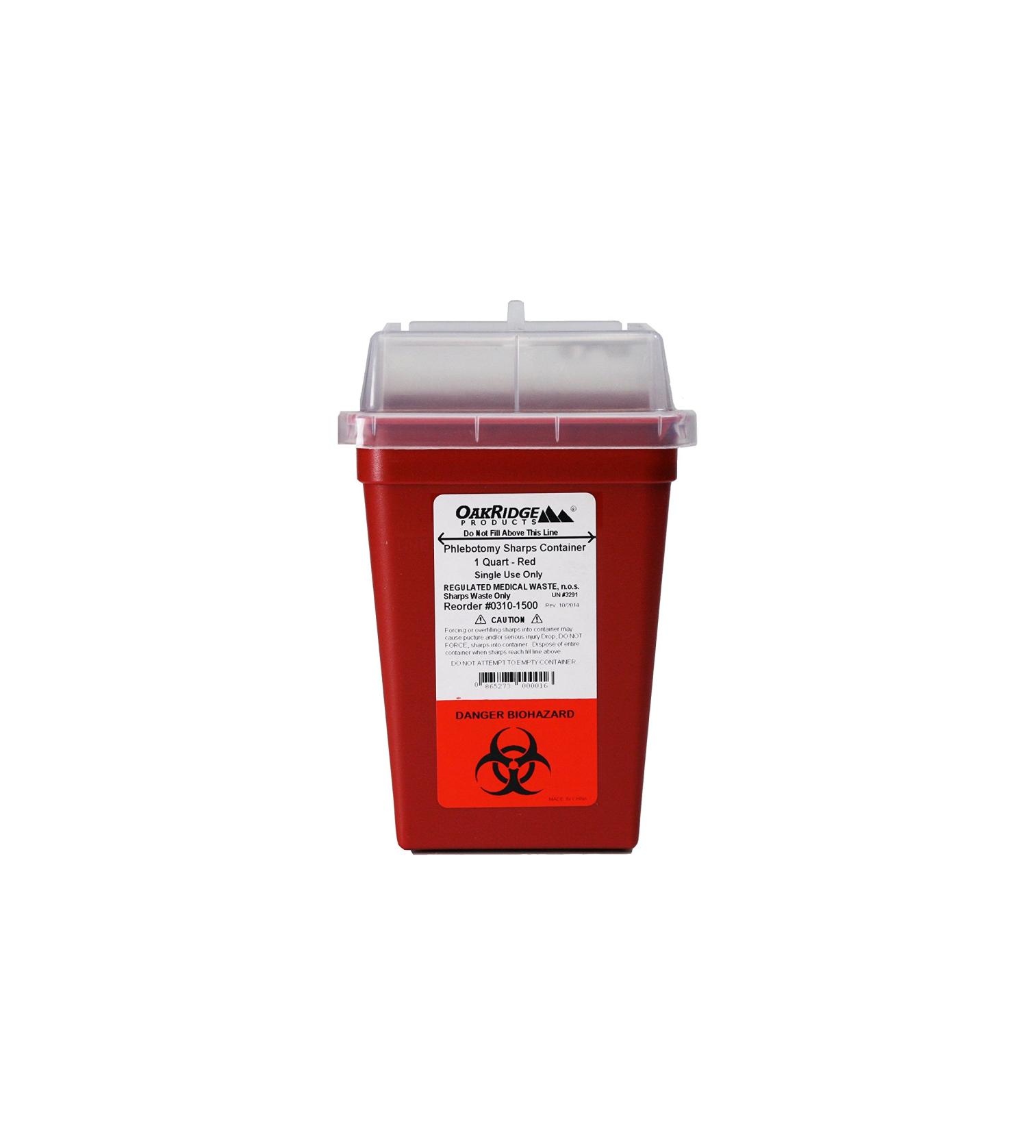 OakRidge Products 1 Quart Sharps & Biohazard Disposal Container - Buy Online on GoSupps.com