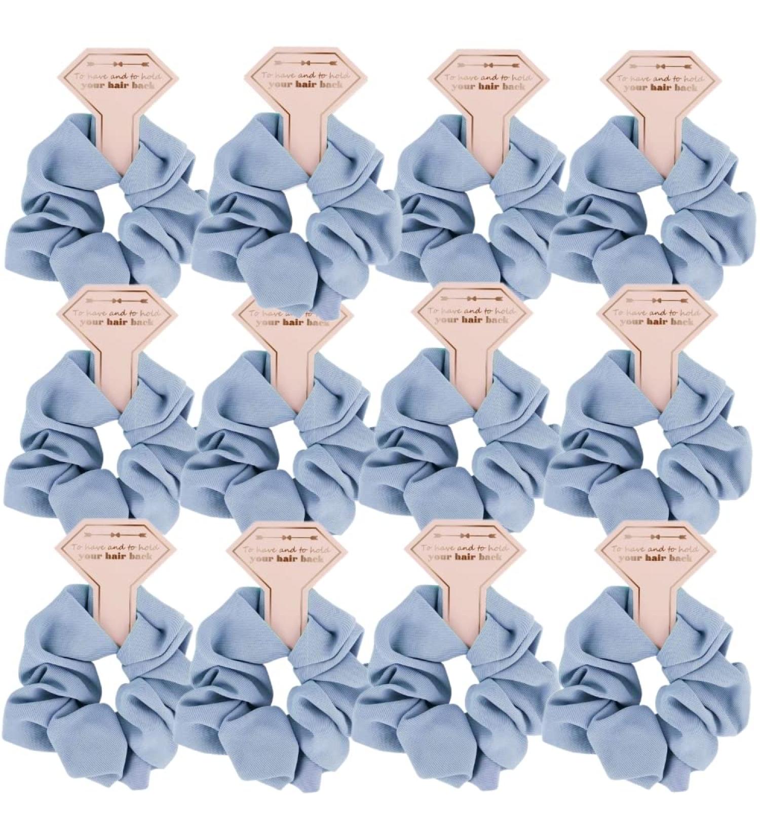 Loanzeg Twill Bridesmaid Scrunchies Set of 12 - Bachelorette Hair Ties for Wedding Party Favors & Gifts - Blue - Buy Online on GoSupps.com