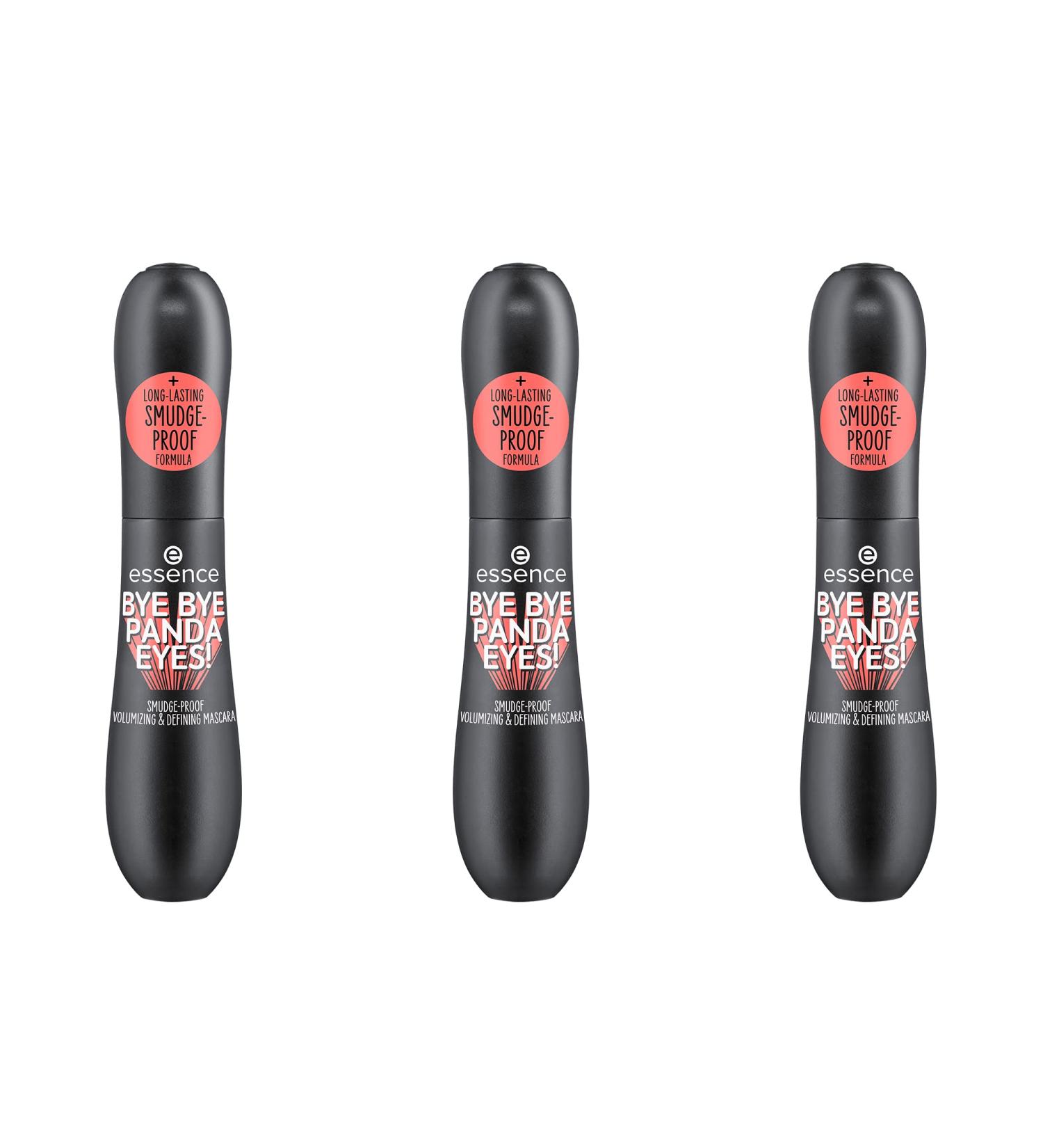 Essence Bye Bye Panda Eyes Mascara 3-Pack | Smudge-Proof Volumizing Vegan Long-Lasting & Microplastic-Free - No. 01 Black 16ml - Buy Online on GoSupps.com