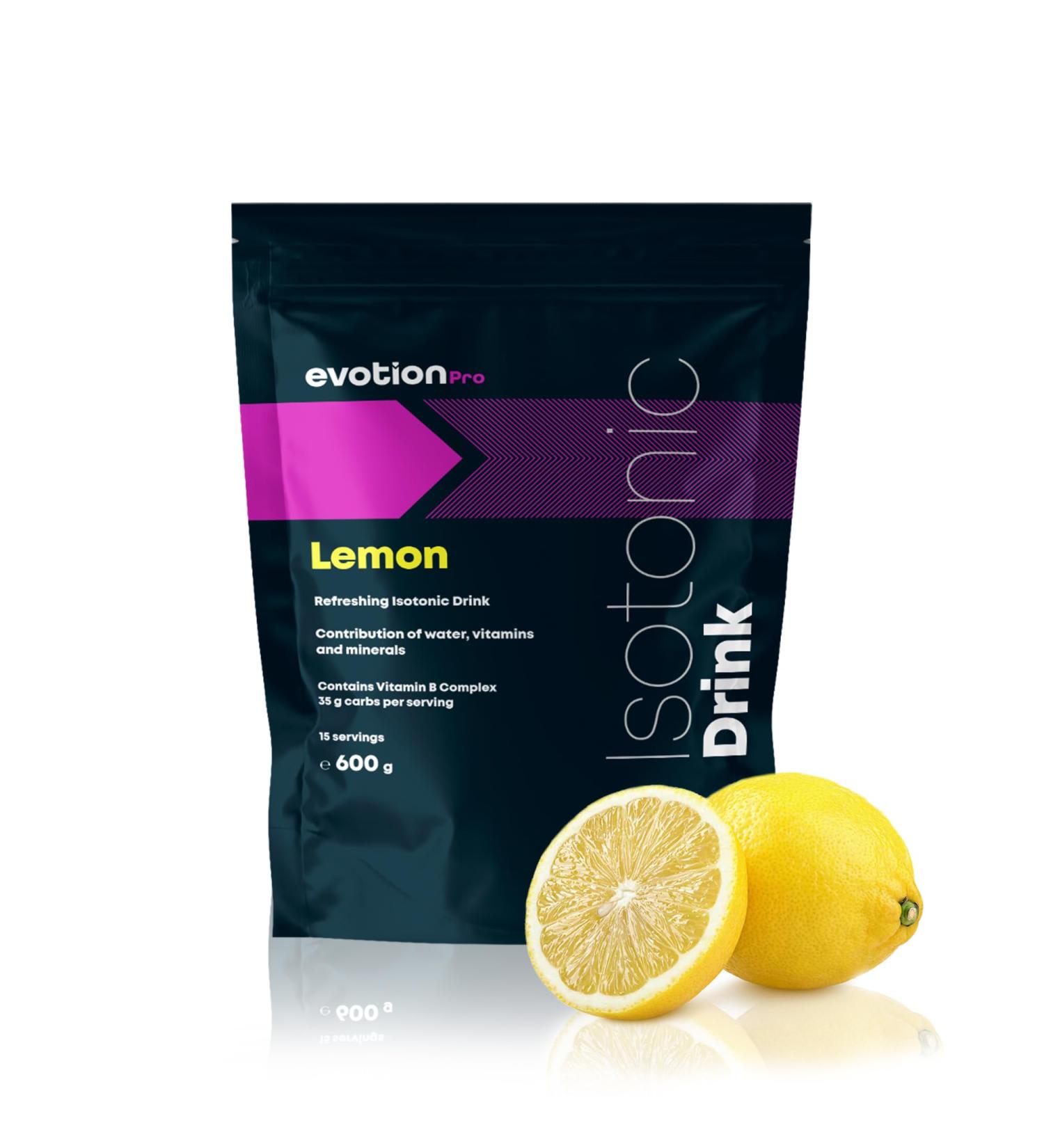 Evotion Pro Isotonic Beverage Powder 600g - Electrolyte Sports Drink with Calcium Magnesium Potassium & Sodium - Lemon Flavor for Optimal Hydration & Recovery - Buy Online on GoSupps.com