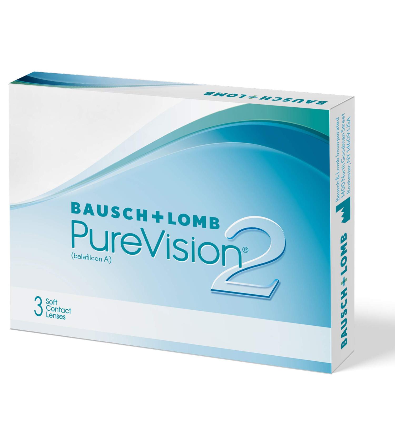 Bausch + Lomb PureVision 2 Monthly Lenses - Thin Spherical Contact Lenses 3 Pack BC 8.6mm Dia 14mm -8.0 Diopters | Shop Internationally - Buy Online on GoSupps.com