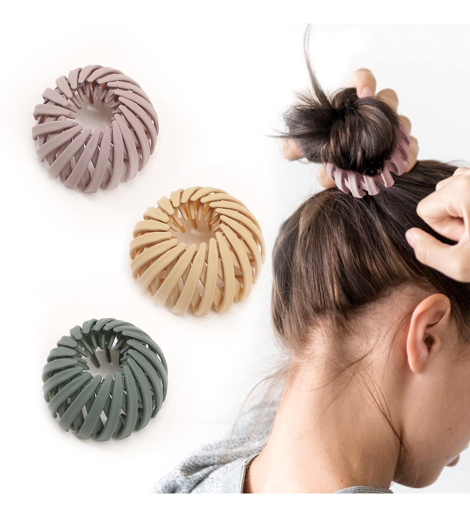 Luvadeyo Vintage Bird Nest Hair Clips - 3 Pack Big Hair Grippers for Women & Girls - Monochrome Pink/Green/Beige Hair Accessories - Buy Online on GoSupps.com