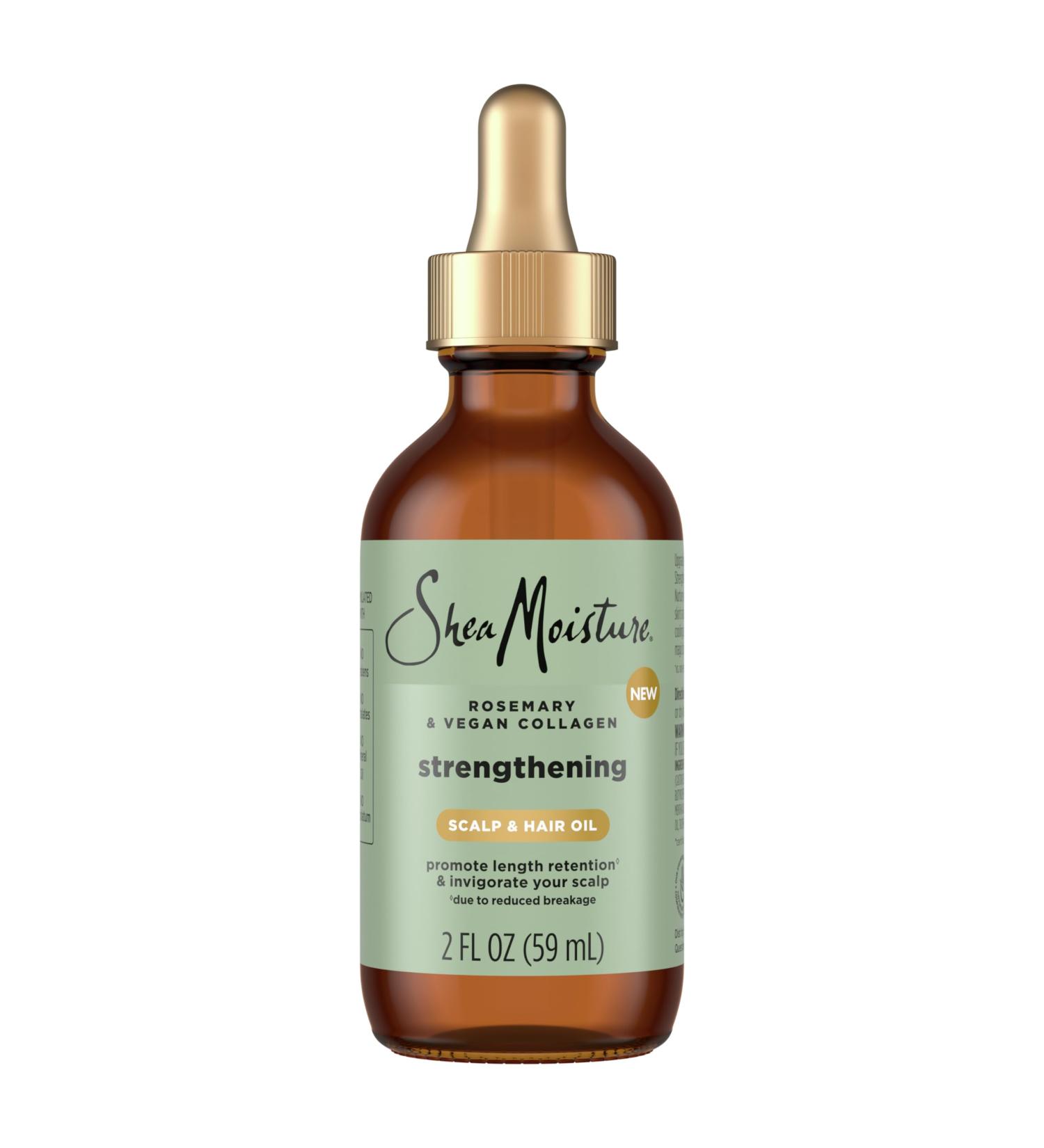 SheaMoisture Strengthening Scalp & Hair Oil - Rosemary & Vegan Collagen 2 oz | Promote Length Retention & Invigorate Scalp with ScalpBoost Technology - International Shipping Available - Buy Online on GoSupps.com