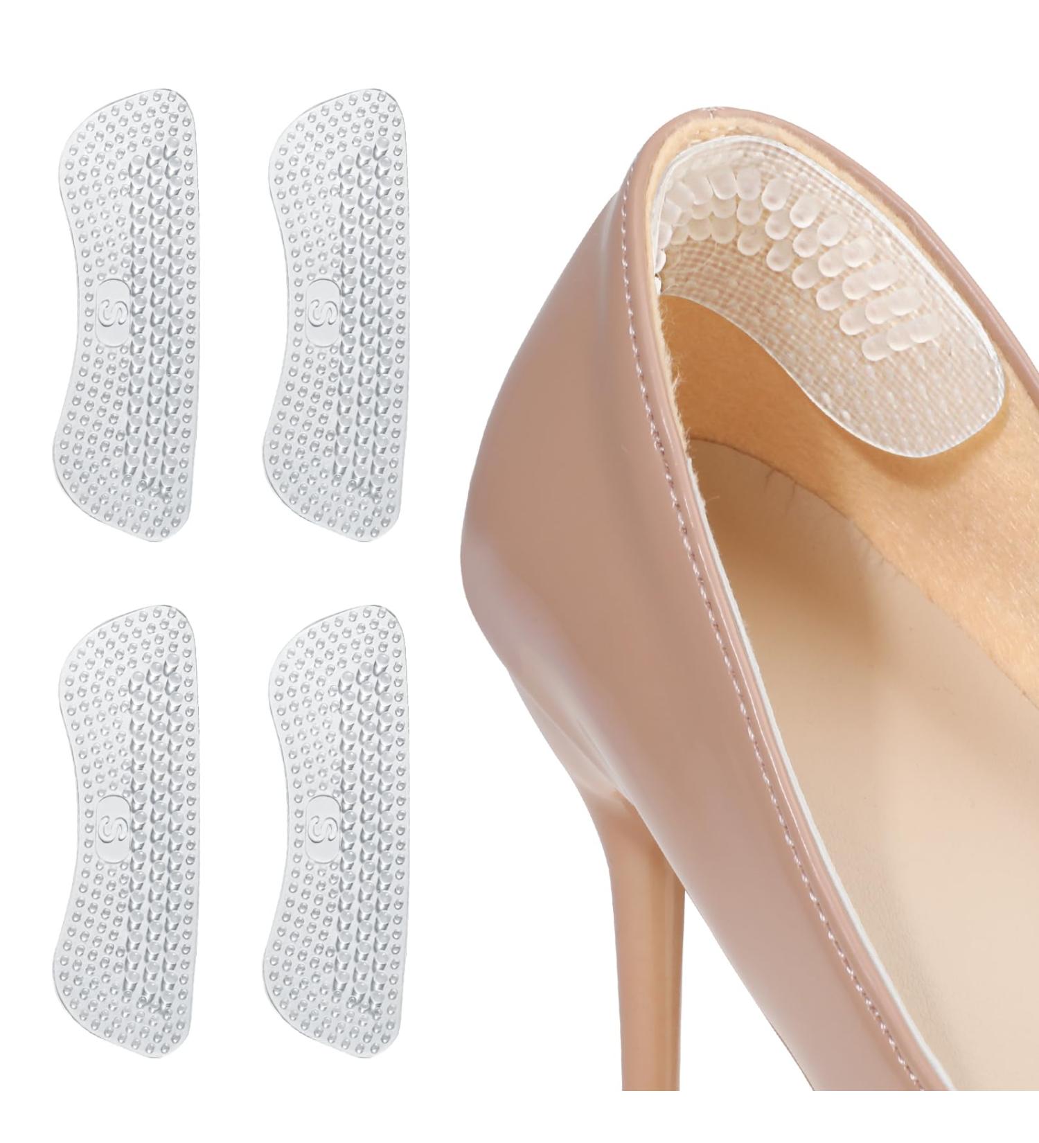 AYPOW 4 Pairs Soft Silicone Heel Cushions - Non-Fold Resistant Self-Adhesive Pads for High Heels Prevent Friction Bubbles - Transparent 4mm x 4mm - Buy Online on GoSupps.com
