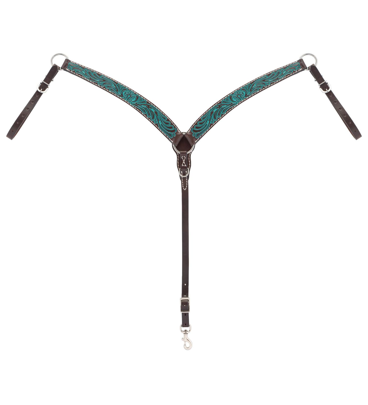 Turquoise Cross Carved Turquoise Flower Collection Contoured Breast Collar