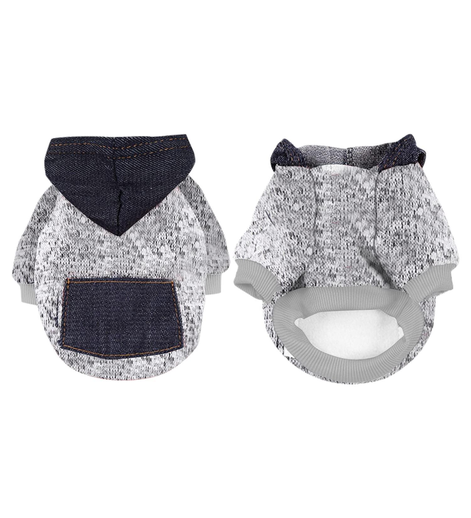 Waterproof Winter Dog Coat & Hoodie | Warm Jacket for Small Dogs | Fleece Sweater for Puppies | XS 1107debkb-Gray - Buy Online on GoSupps.com