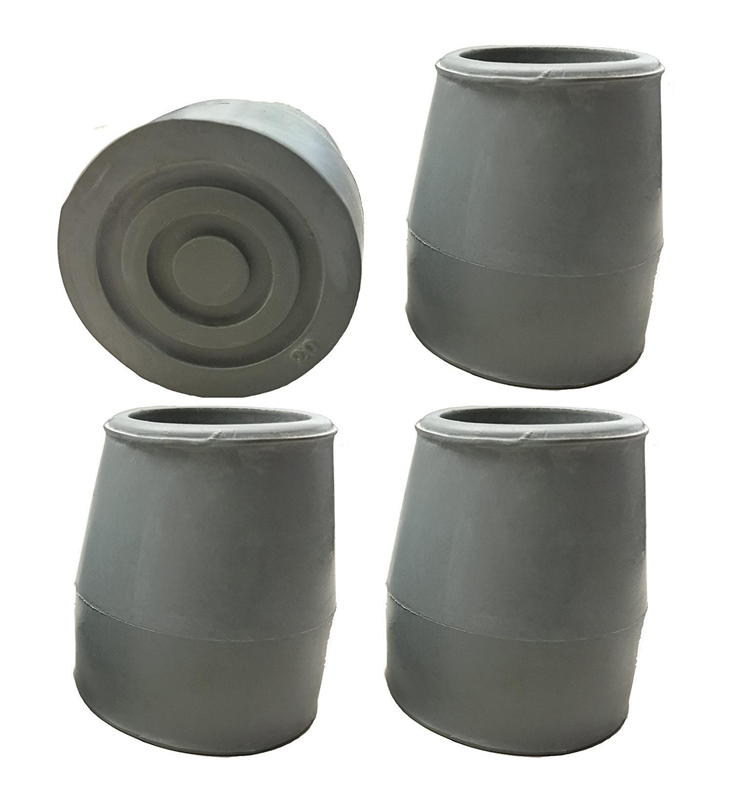 Gray Walker/Commode Tips Set of 4 - 1 Inch Diameter Replacement Tips - Buy Online on GoSupps.com