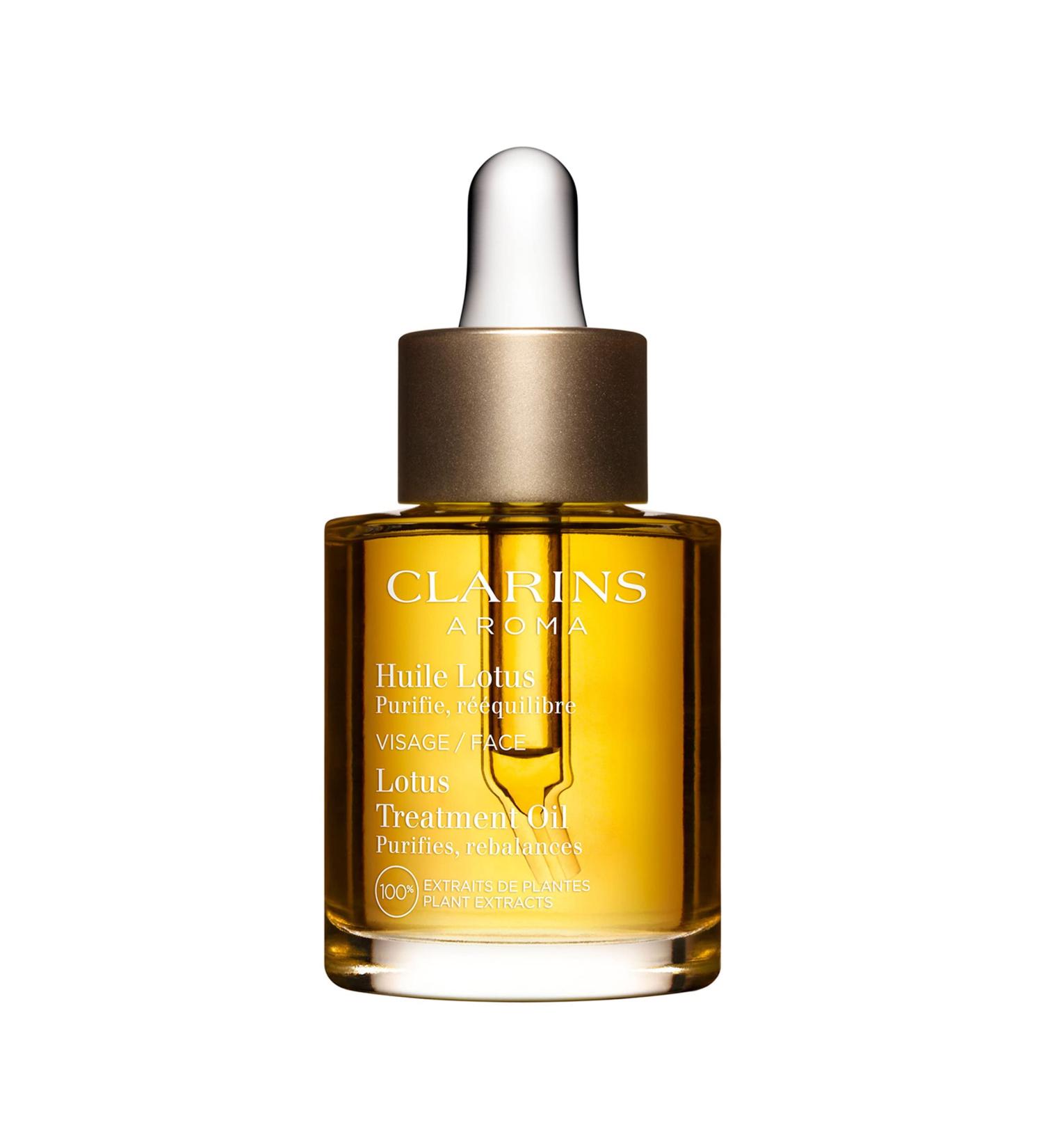 Clarins Lotus Face Oil Treatment | Hydrates Tones and Balances Skin | Visibly Tightens Pores | Minimizes Fine Lines |Skin Is Immediately Velvety*|100% Natural Plant Extracts |Oily To Combination Skin - Buy Online on GoSupps.com