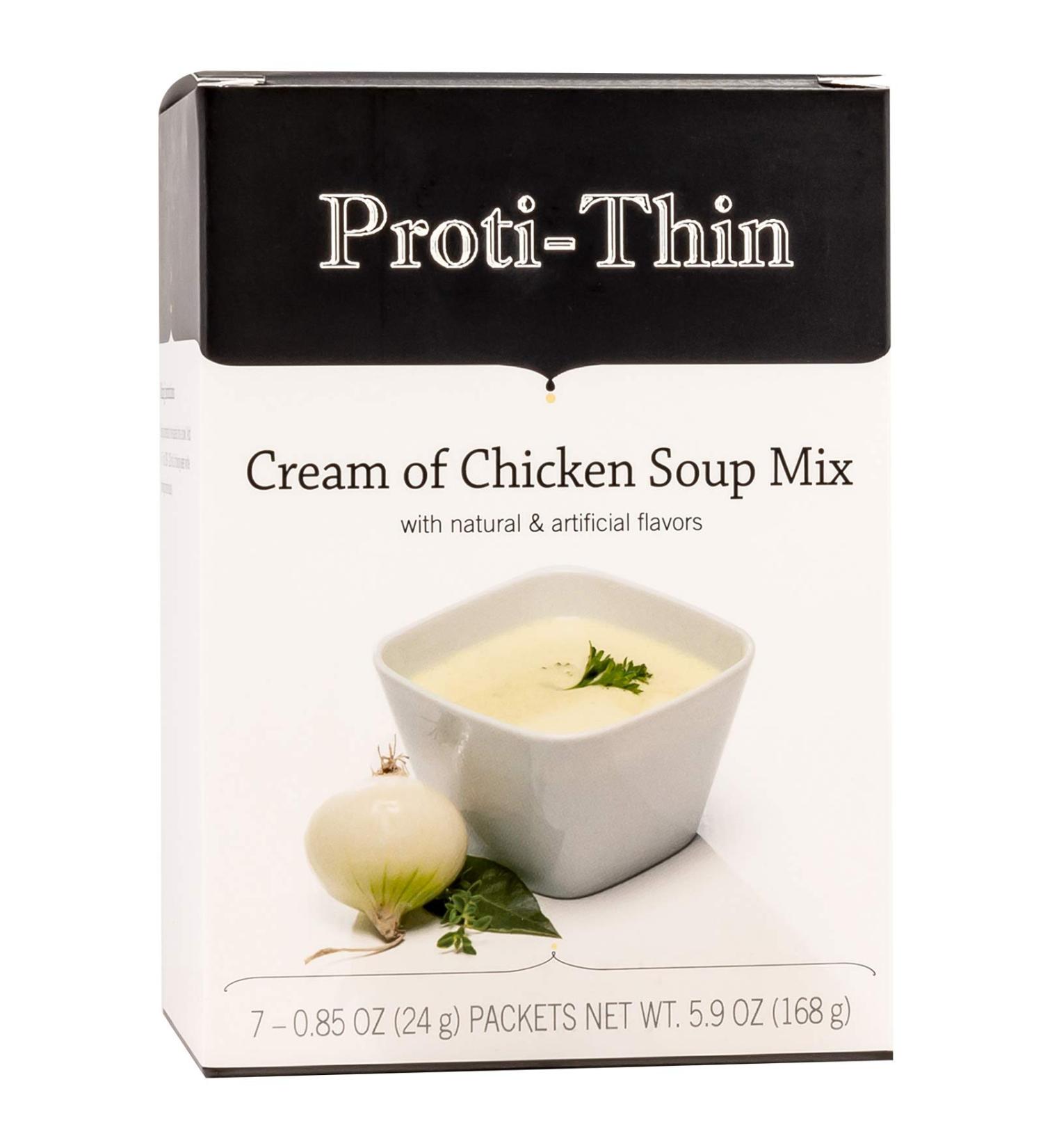 Proti-Thin High Protein Cream of Chicken Soup - Gluten-Free Instant Diet Soup Mix | 1 Pack, 7 Servings - Buy Online on GoSupps.com